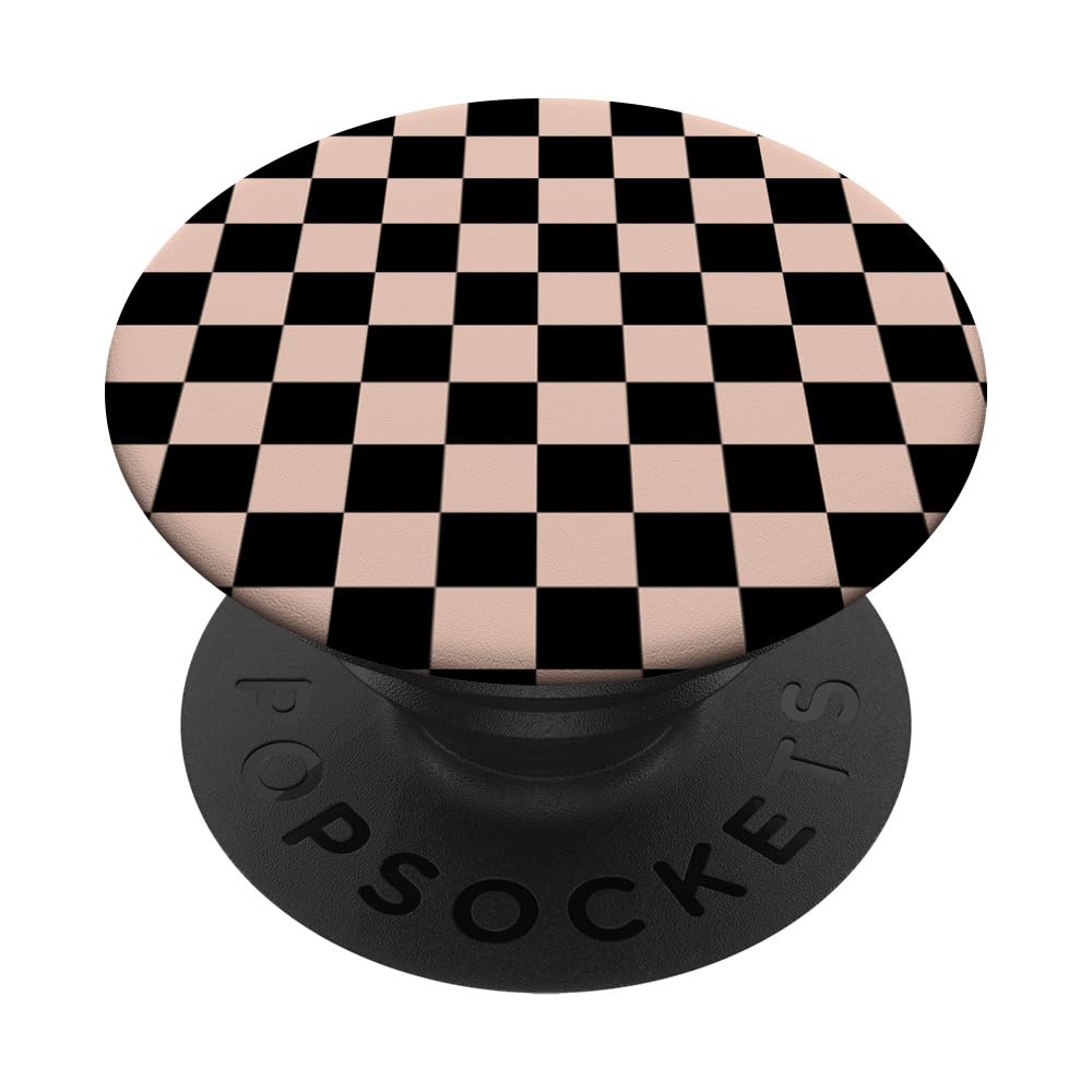 Checkerboard Black and Rose Pink Checkered Pattern PopSockets Swappable PopGrip - Stylish Phone Grip for iPhone, Samsung & Smartphones - Perfect for Gaming, Selfies & Daily Use