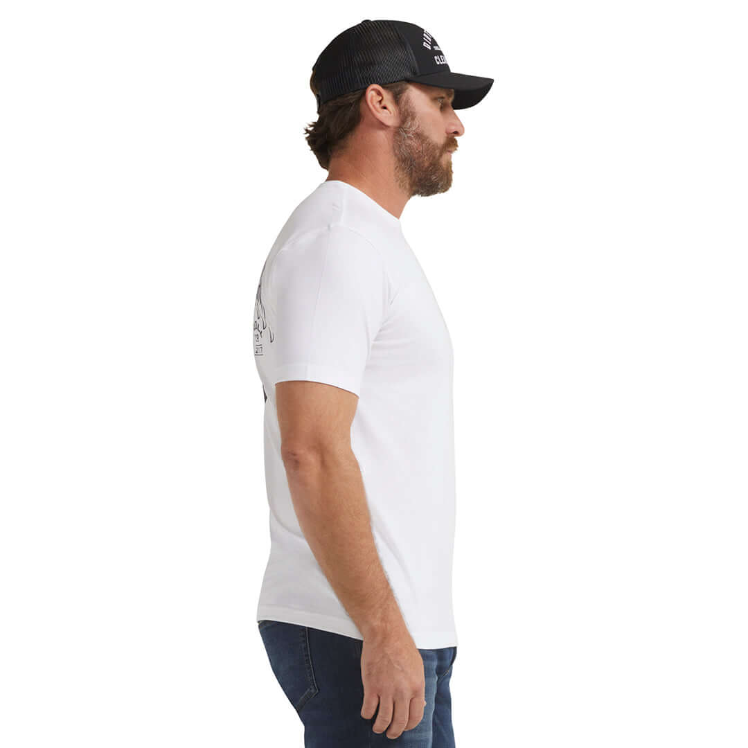 DHCM Eagle Eye Graphic T-Shirt for Men - White Cotton Tee - Casual Streetwear for Everyday Wear & Urban Fashion