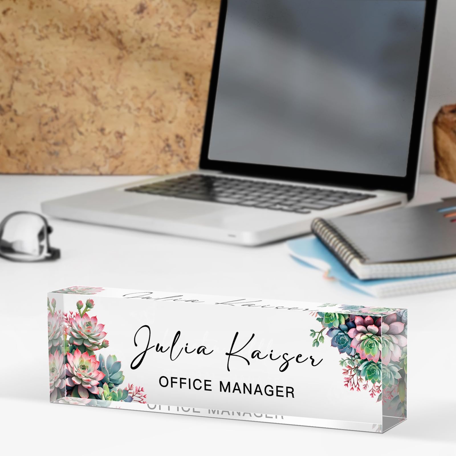 Personalized Acrylic Desk Name Plate - Custom Office Decor for Women, Teachers, Nurses & Managers - Unique Appreciation Gifts for Employees & Bosses - Perfect for Office Organization, Workstation Decor & Professional Gifting