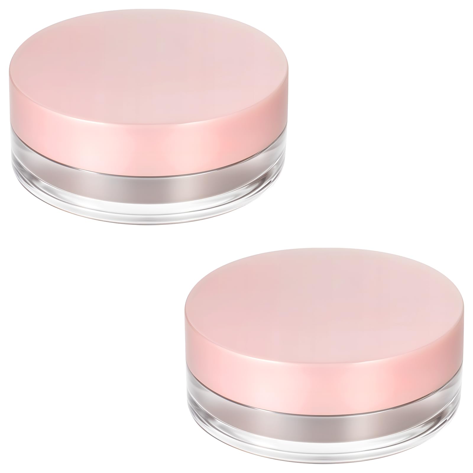 2 Pack 10ml Empty Loose Powder Containers with Sponge Puff - Leakproof Reusable Plastic Makeup Powder Case for Setting Powder & Mineral Foundation - Perfect for Travel, Touch-ups & Professional Makeup Kits