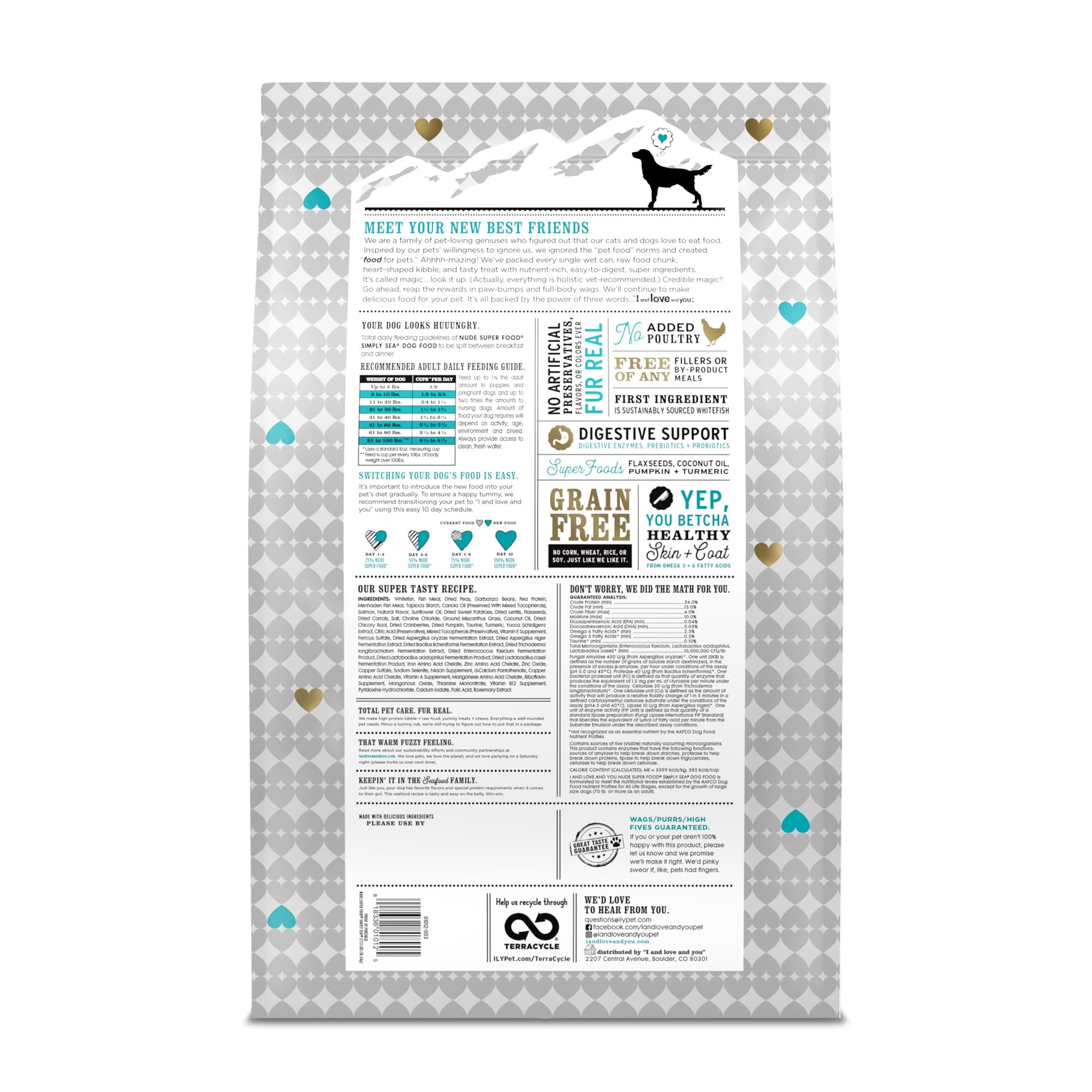 Premium Grain-Free Dry Dog Food with Salmon & Whitefish - I AND LOVE AND YOU Nude Super Food Formula - Prebiotic & Probiotic for Digestive Health - Real Meat, No Fillers - 23lb Bag - Ideal for Adult Dogs with Sensitive Stomachs or Allergies