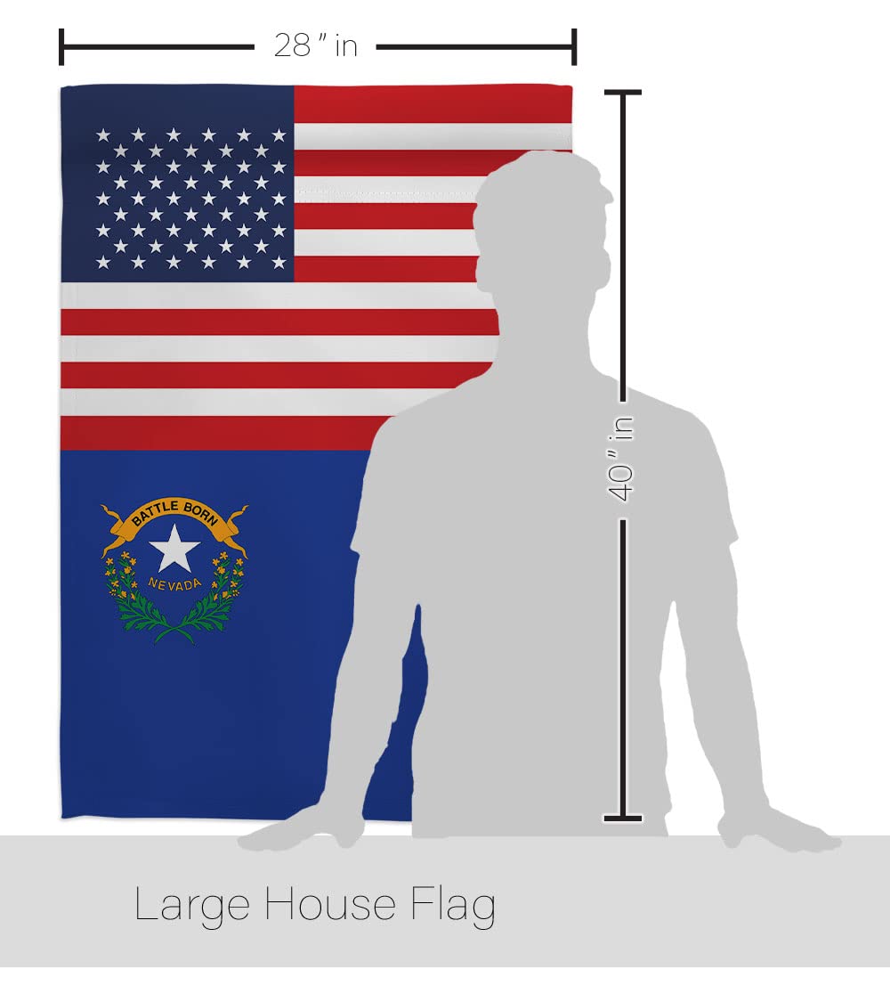 Americana Home & Garden Nevada State Flag - Double-Sided US Made House Banner for Regional Decor, Yard & Garden Display - Perfect for Patriotic Home Decor, State Pride & Outdoor Events