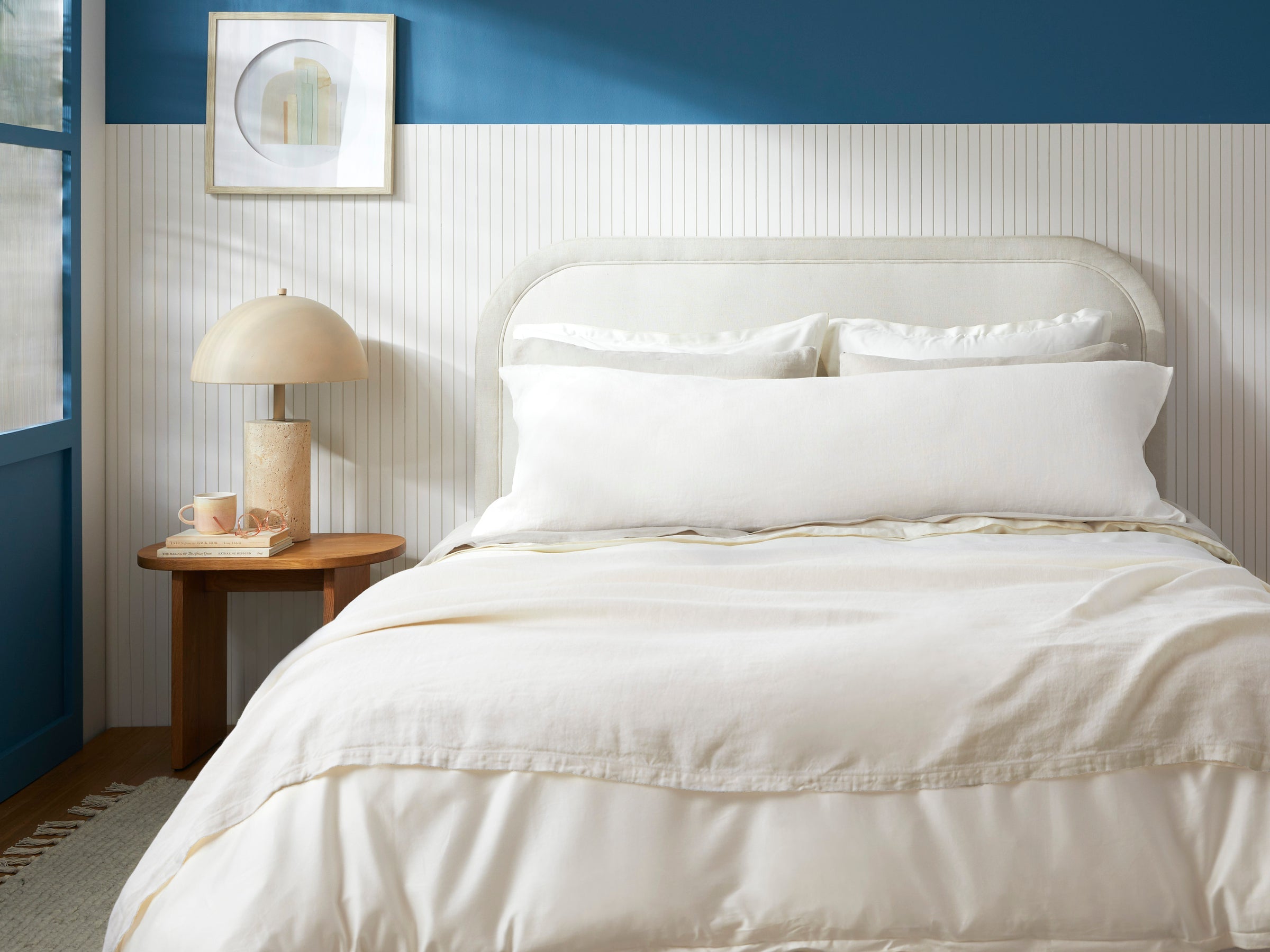 Vintage Linen Body Pillow Cover - Antique White | Soft & Breathable Pillowcase for Adults | Perfect for Bedroom, Sofa & Travel Use
