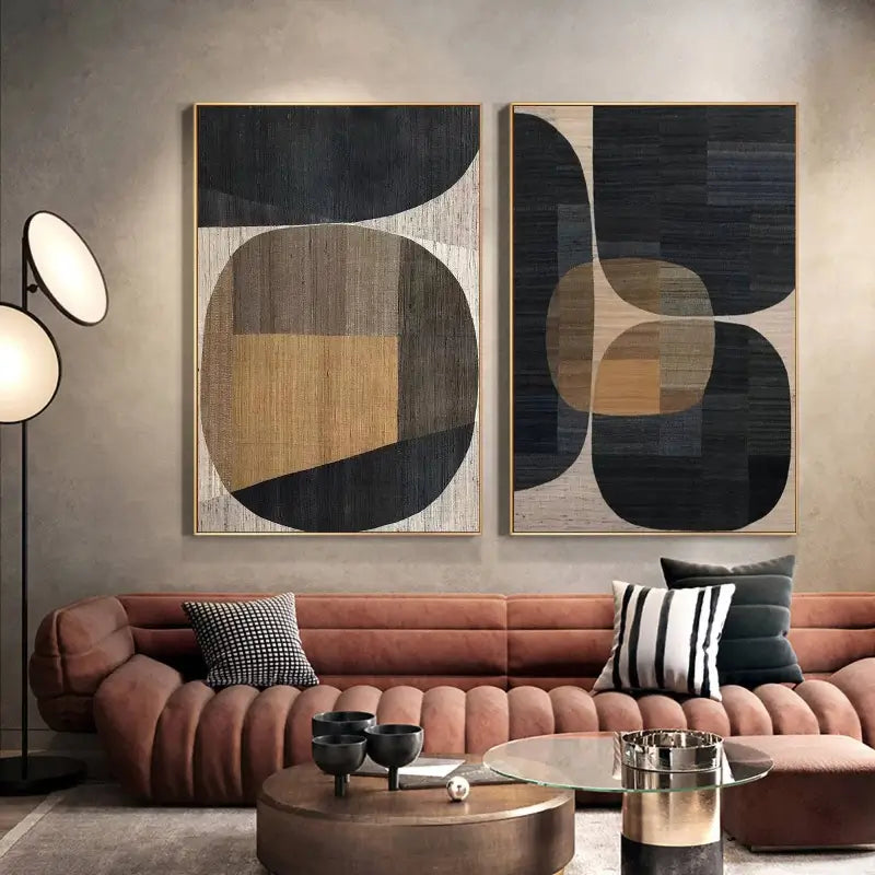 Abstract Tranquility Set of 2 Modern Canvas Wall Art - Minimalist Home Decor for Living Room, Bedroom & Office #WS017
