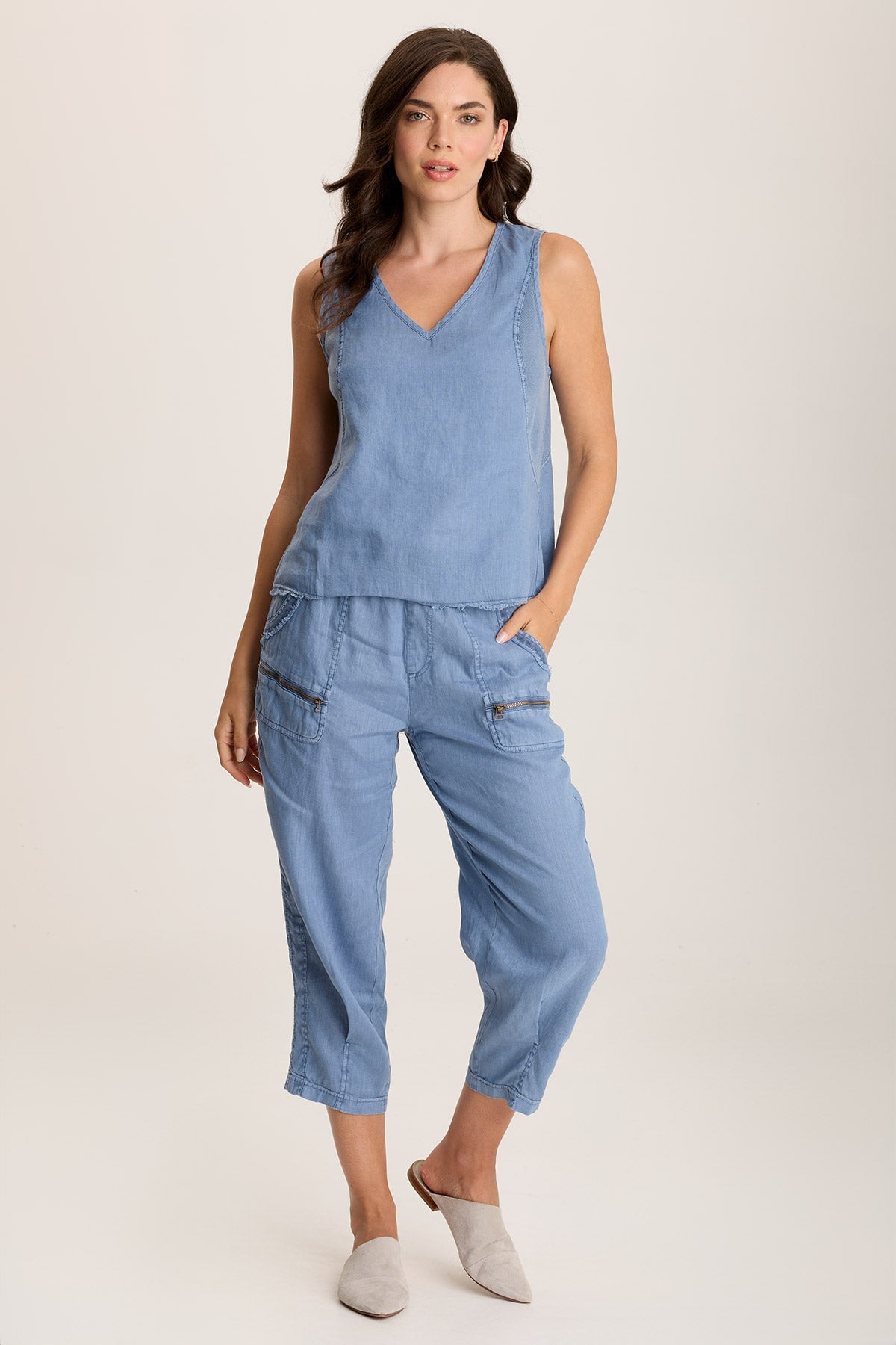 Estine Linen V Neck Tank Top for Women - Soft Breathable Summer Sleeveless Shirt | Perfect for Beach, Vacation & Casual Outfits