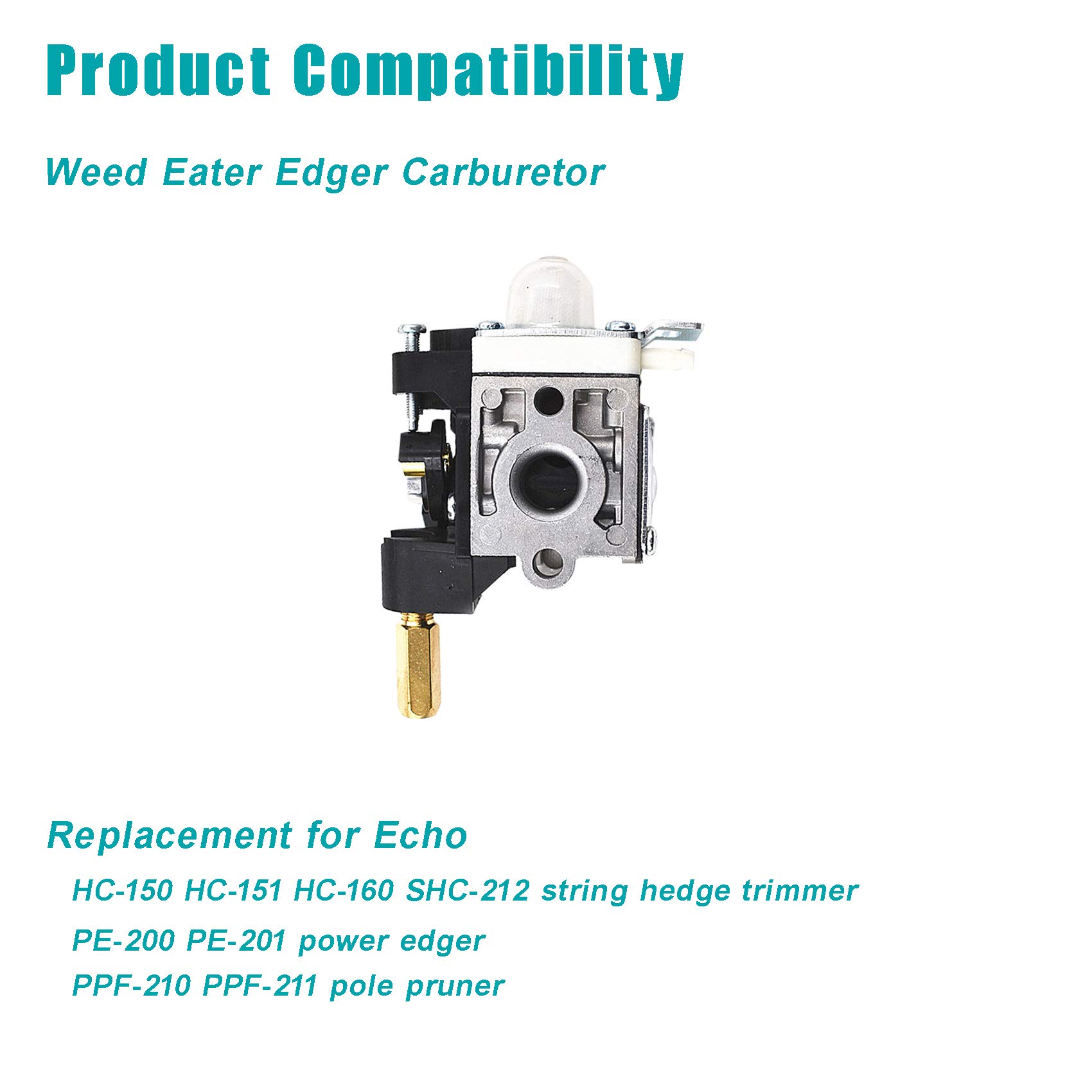 Echo Trimmer Carburetor Replacement SRM210 PE200 - Compatible with GT200 GT201i HC150 HC151 PE201 PPF210 PPF211 SRM211 - Includes Rebuild Kits - Perfect for Weed Eater, Brushcutter & Edger Maintenance