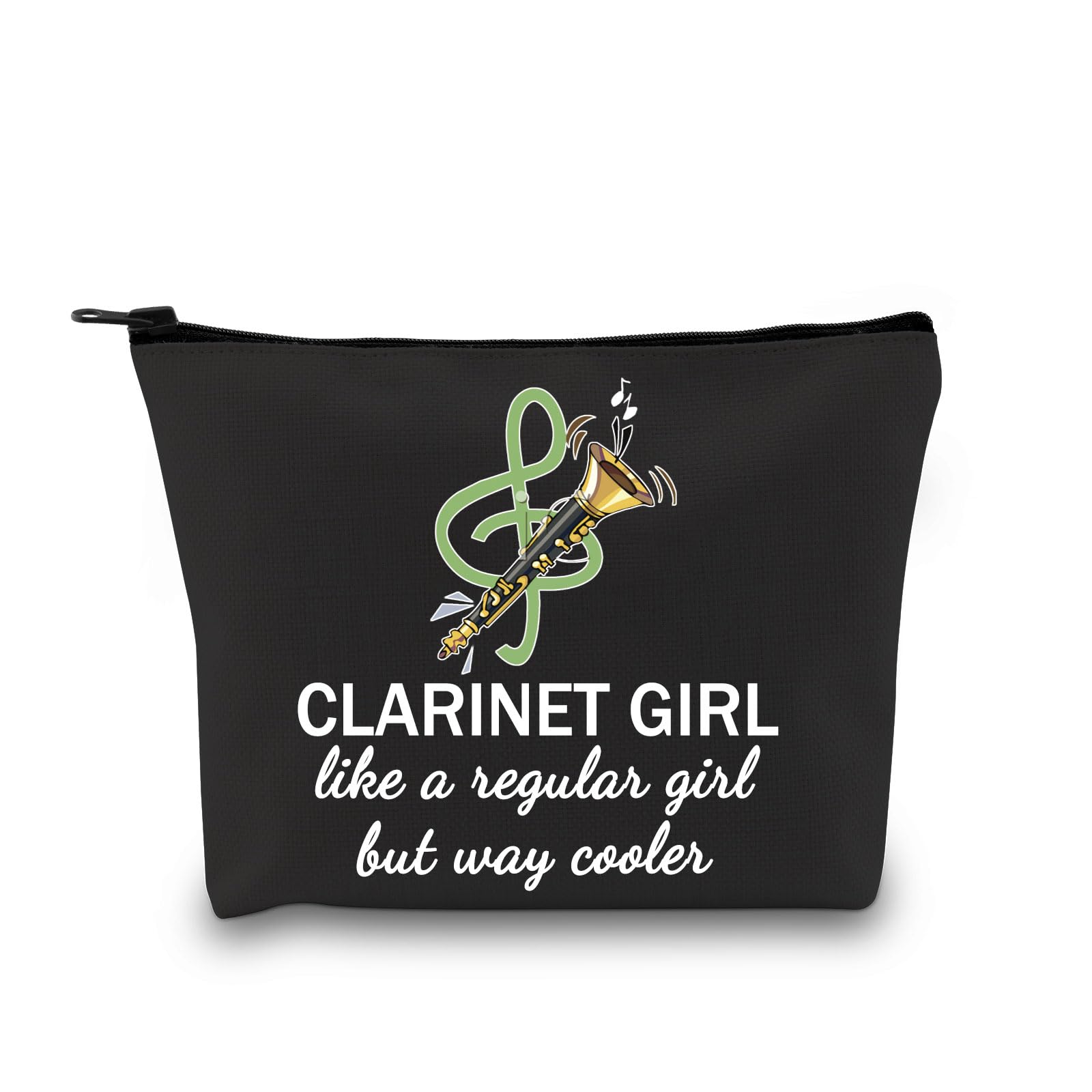 GJTIM Clarinet Player Gift - Premium Clarinetist Zipper Pouch & Makeup Bag for Clarinet Teachers & Music Lovers (Black) - Perfect for Music Lessons, Rehearsals & Travel Accessories