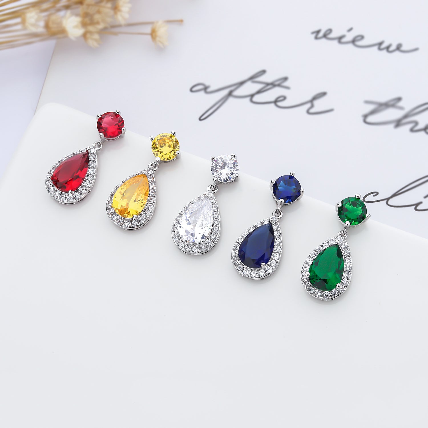 5A Cubic Zirconia Water Drop Earrings for Women - Elegant Wedding Jewelry, Bridal Party Gift, Anniversary Present - Perfect for Evening Gala, Prom, Cocktail Party (CE10488)