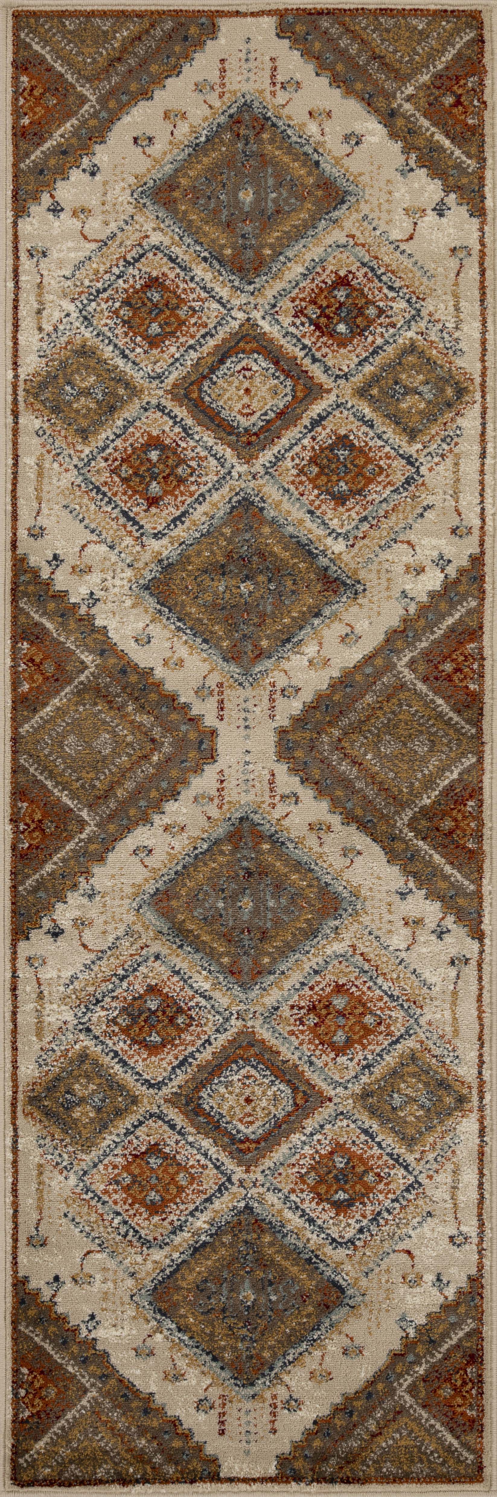 Stylish Poway Geometric Medallion Indoor Area Rug - Non-Slip Living Room Carpet for Home Decor, Bedroom & Office