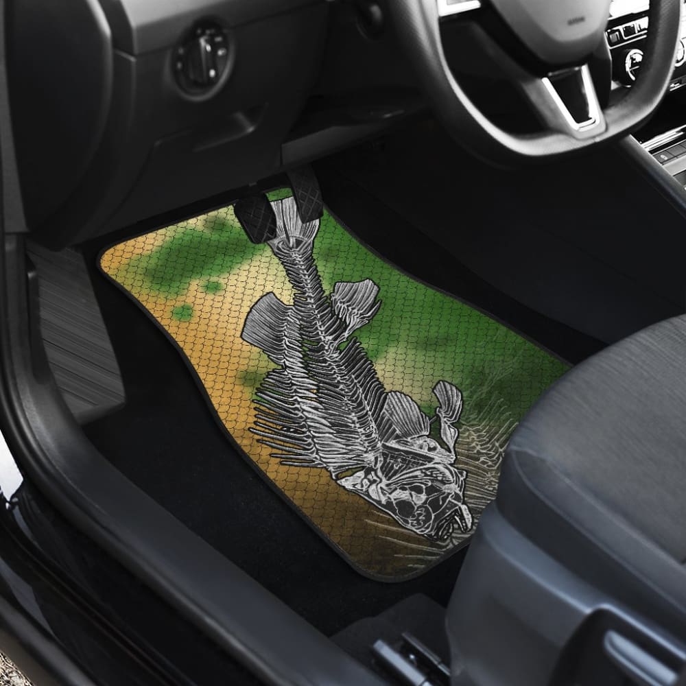 Premium Black Crappie Fish Scale Pattern Car Floor Mats - Non-Slip, Custom Fit for Most Vehicles - Perfect for Fishing Enthusiasts & Outdoor Adventures