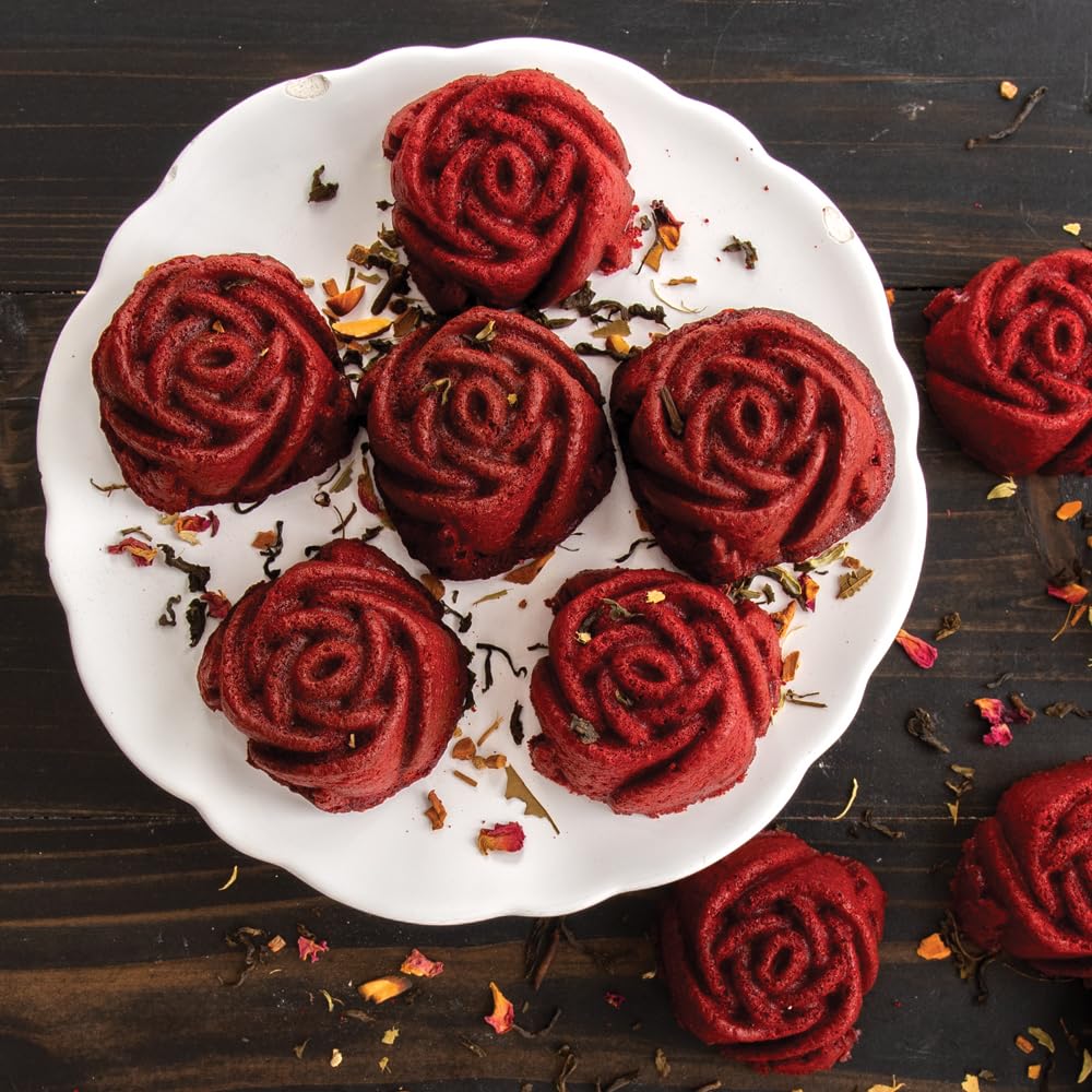 Nordic Ware Platinum Rosebud Bundt Cake Pan - Non-Stick Baking Pan for Cakes, Muffins & Desserts - Perfect for Holidays, Parties & Home Baking