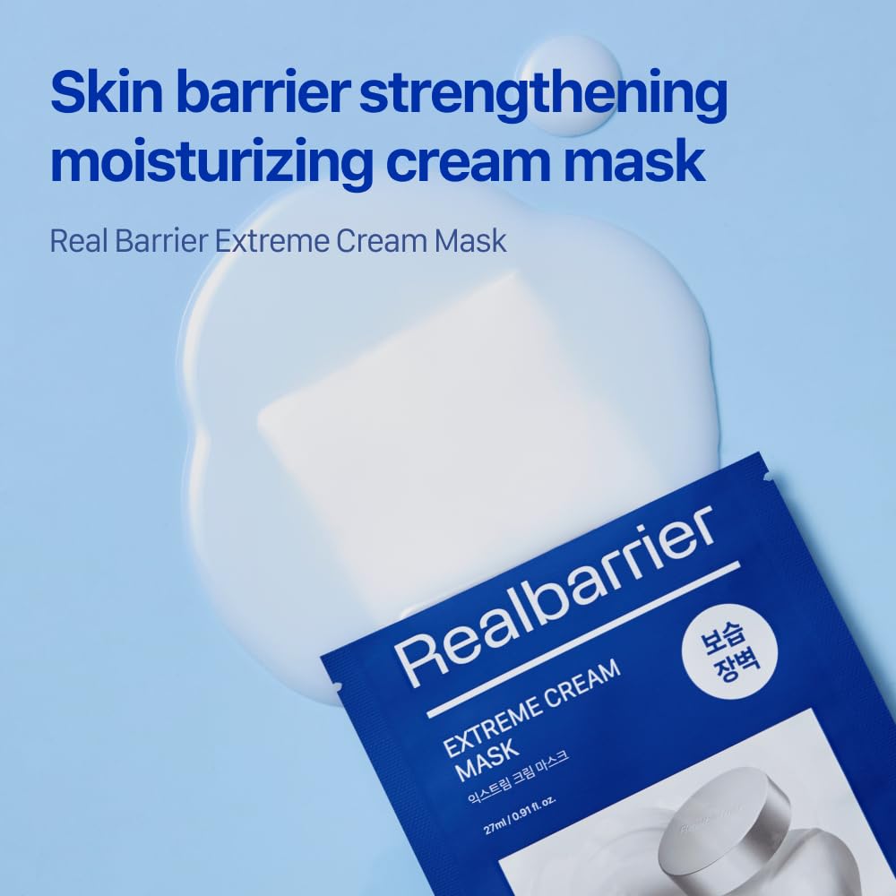 Real Barrier Extreme Cream Mask - Skin Repair for Dry & Sensitive Skin | Korean Skincare | 10 Sheets for Daily Hydration
