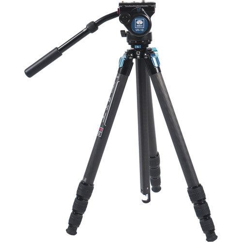 SIRUI ST 224 Quick Release Carbon Fiber Tripod with VH 10 Video Head - Lightweight Professional Camera Tripod for DSLR, Mirrorless, Video Cameras - Perfect for Travel, Vlogging, Photography & Filmmaking