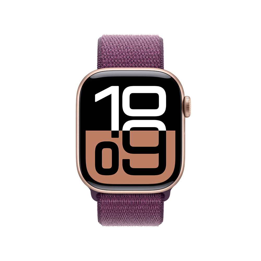 Apple Watch Series 10 GPS 42mm Rose Gold Aluminum Case with Plum Sport Band - Perfect for Fitness Tracking, Running & Everyday Wear