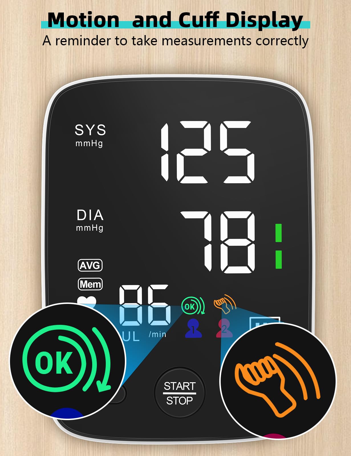 AILE Digital Blood Pressure Monitor for Home Use - Large LED Backlit Screen, Adjustable Cuff (22-42cm), Accurate Upper Arm BP Machine - Perfect for Seniors & Health Monitoring