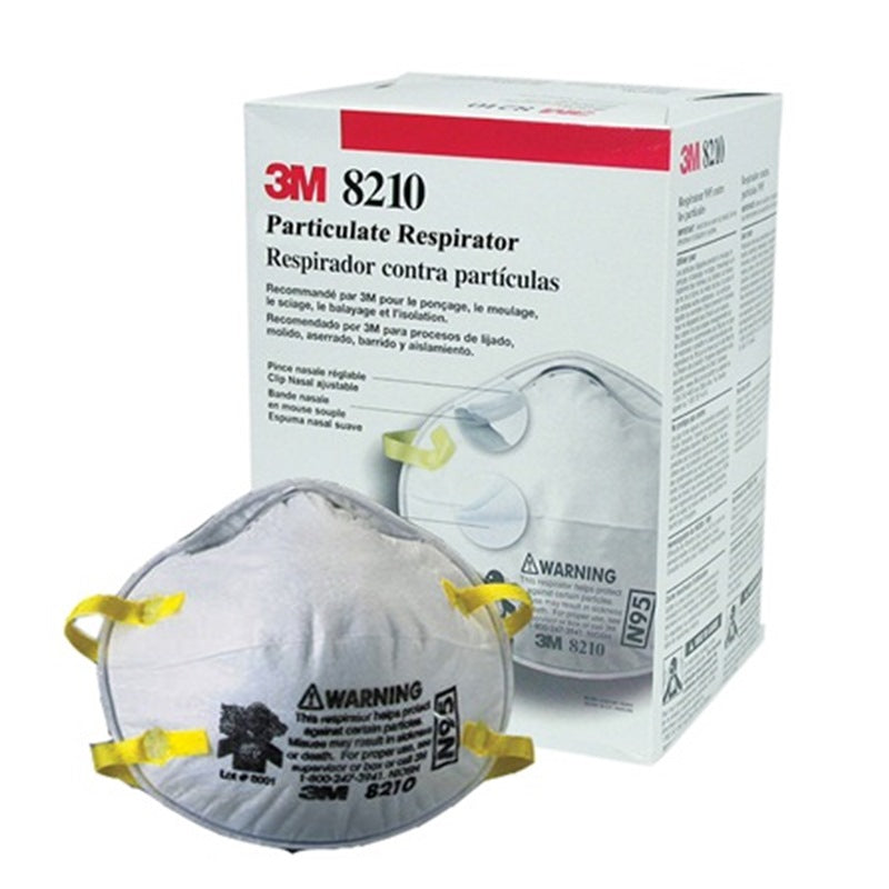 3M 8210 N95 Respirator Mask - 20 Pack | NIOSH Certified for Dust, Pollen & Airborne Particles | Ideal for Construction, Woodworking & Home Improvement Projects