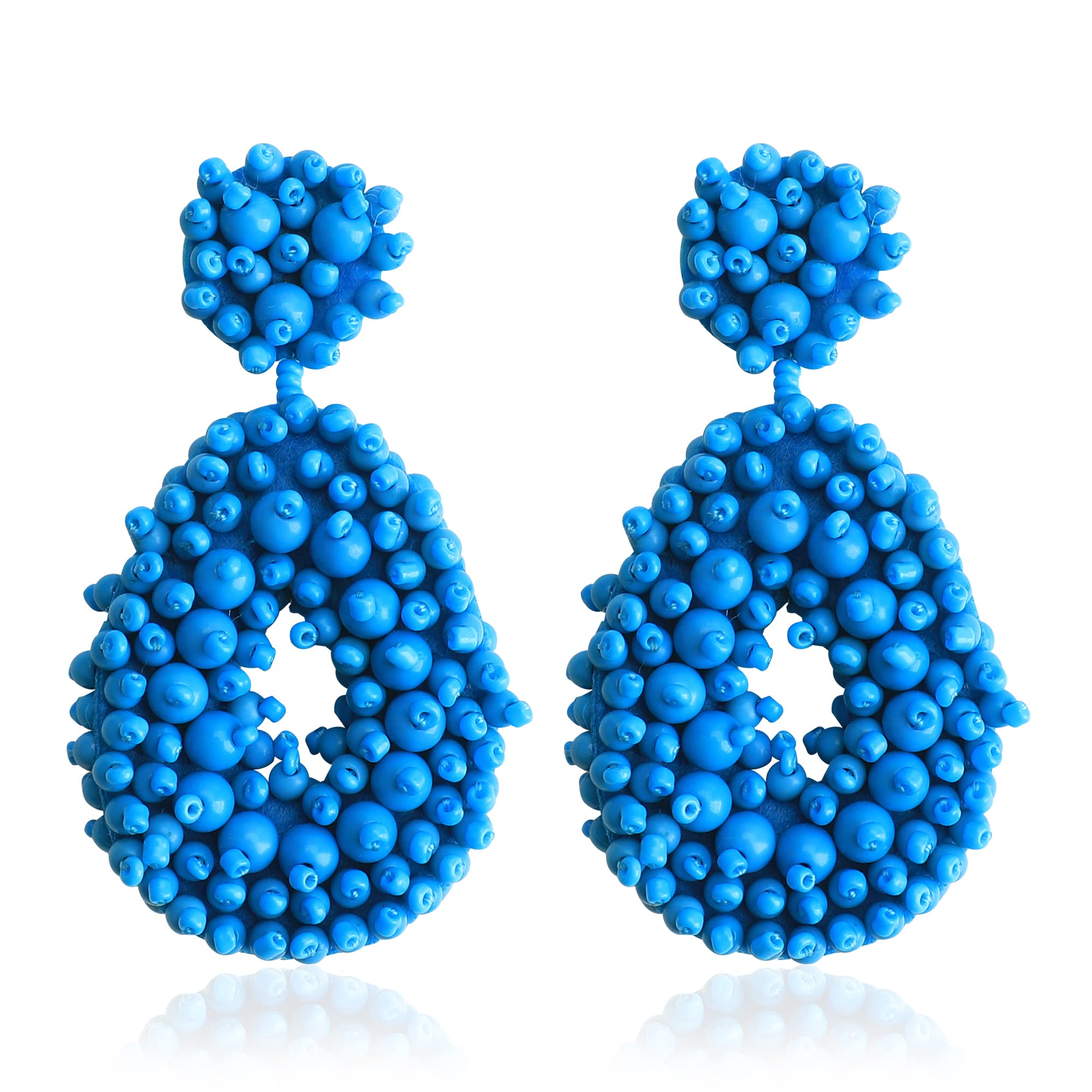 Gelvtic Boho Beaded Drop Earrings for Women - Dangle Stud Earrings with Elegant Beads, Perfect for Wedding, Prom, Party & Everyday Wear | Stylish Statement Jewelry for Teen Girls & Women