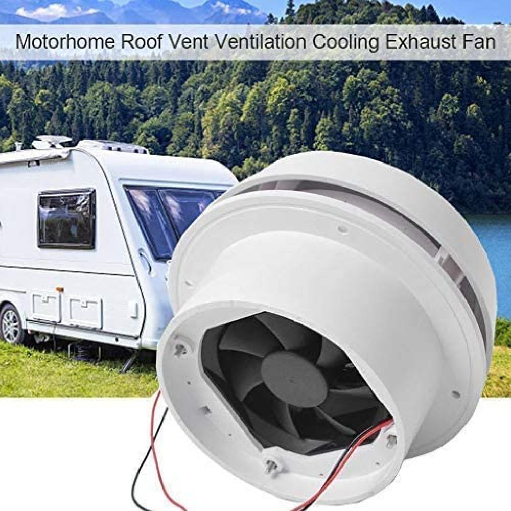 12V Silent Energy-Saving Exhaust Cooling Fan for Car, RV, Motorhome, Trailer & Caravan - Roof Vent Ventilation System with Noise Reduction (Fan Shell + Silent Fan) - Perfect for Travel, Camping & Home Use
