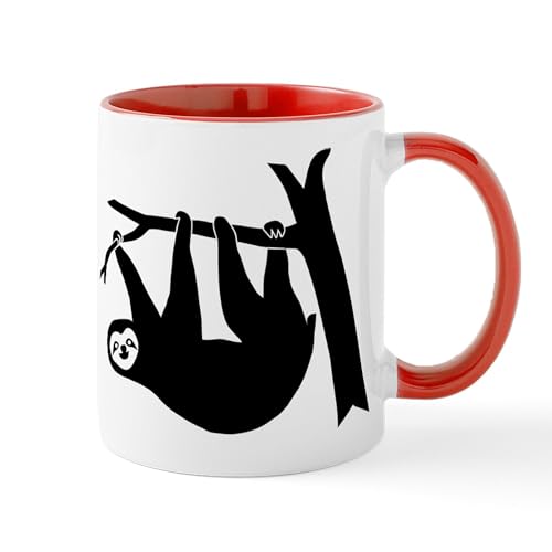 White/Red Inside - Sloth Lazy Animal Freeclimber Mug