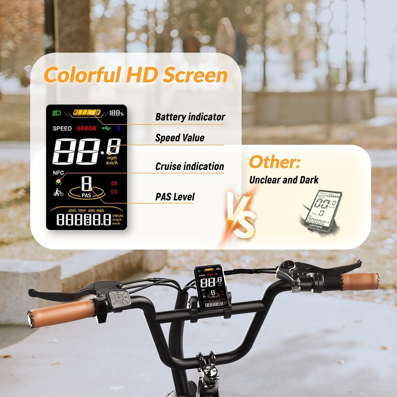 1500W Peak Electric Bike for Adults - 48V 20Ah Removable Battery, 70 Miles Range & 30MPH Speed, 20