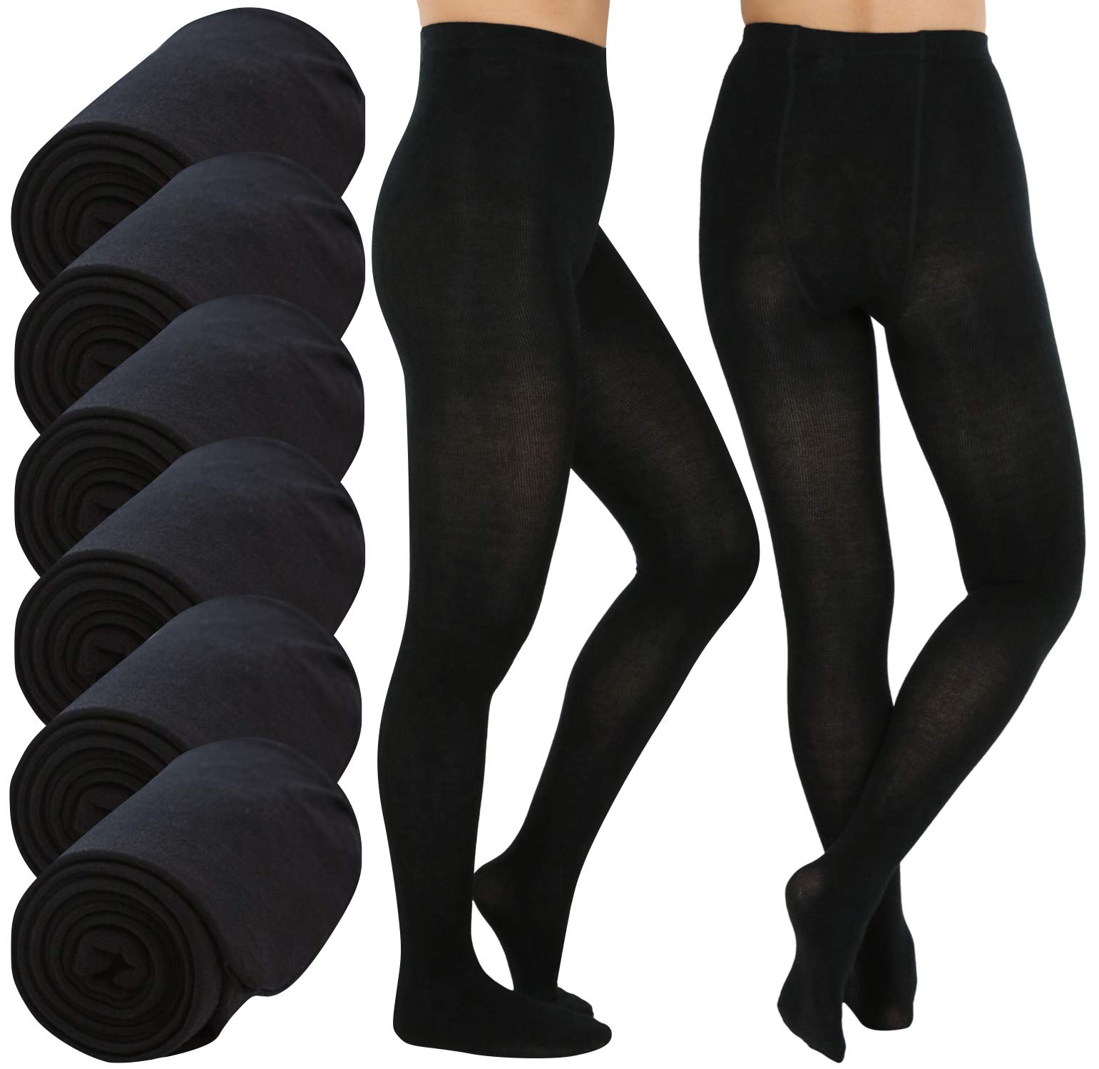 ToBeInStyle Women's Warm Acrylic Blend Winter Tights - Pack of 6 or Single - Perfect for Cold Weather, Layering & Everyday Comfort