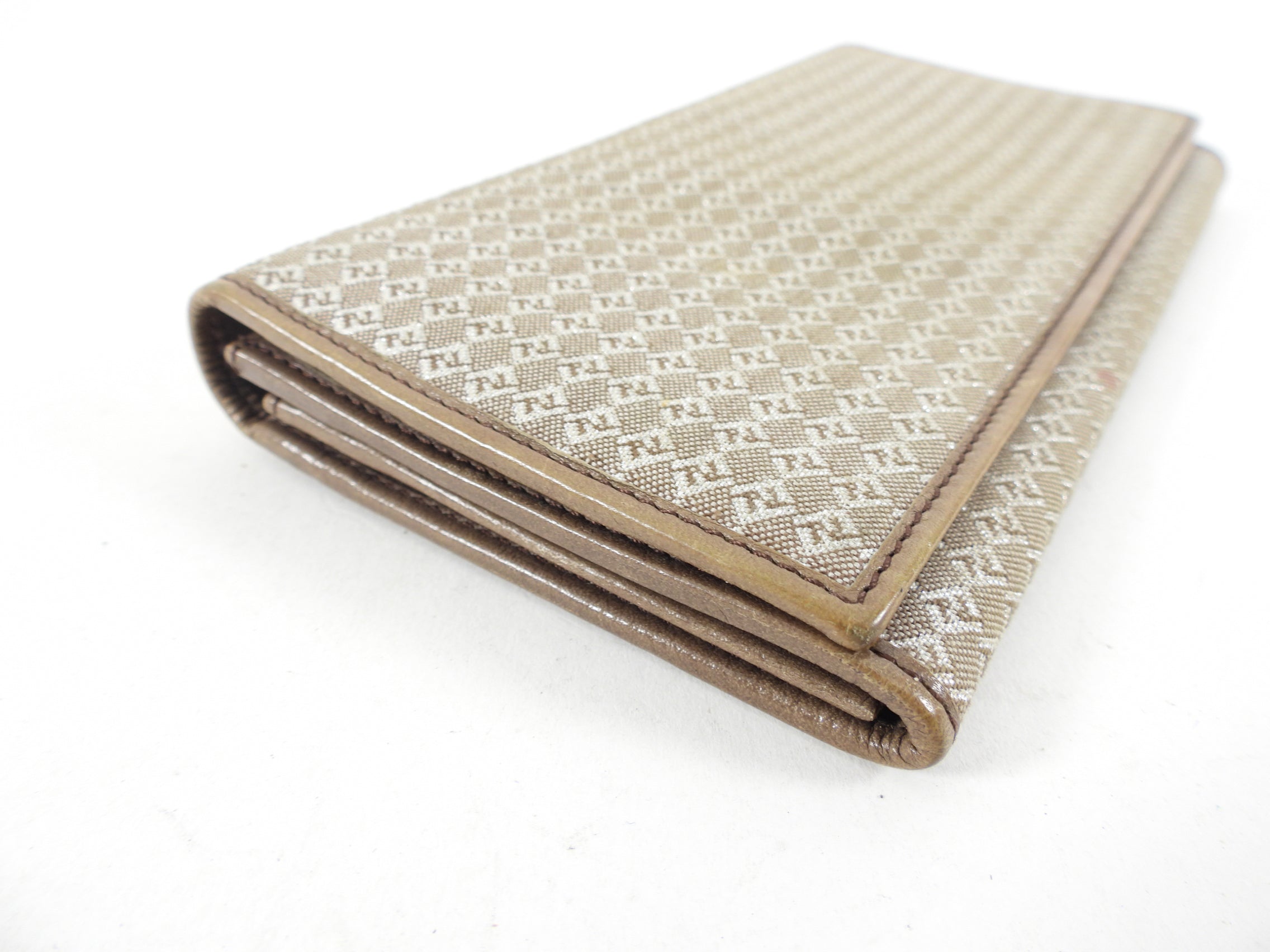 Fendi Vintage Brown Monogram Canvas Long Bifold Wallet for Men - Luxury Leather Wallet for Everyday Use & Travel