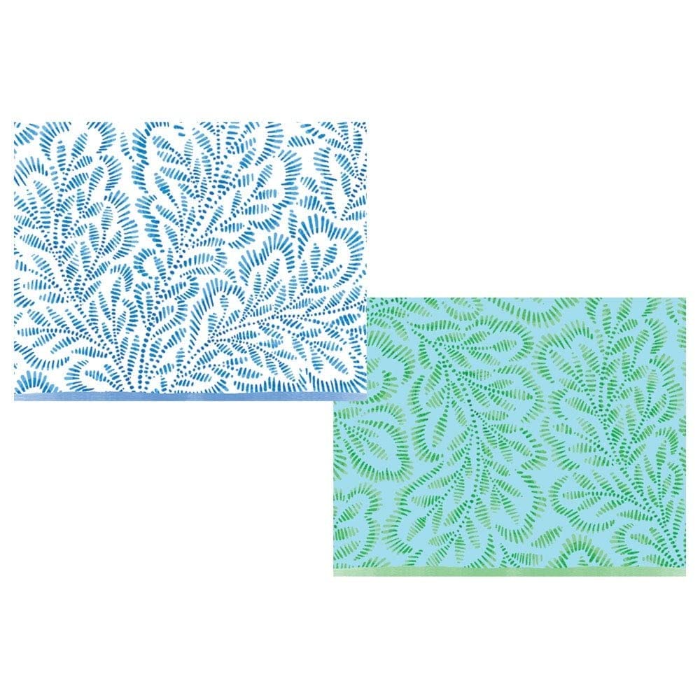 Caspari Block Print Leaves Assorted Boxed Note Cards - 40 Premium Greeting Cards with Envelopes for Thank You Notes, Wedding Invitations & Holiday Cards