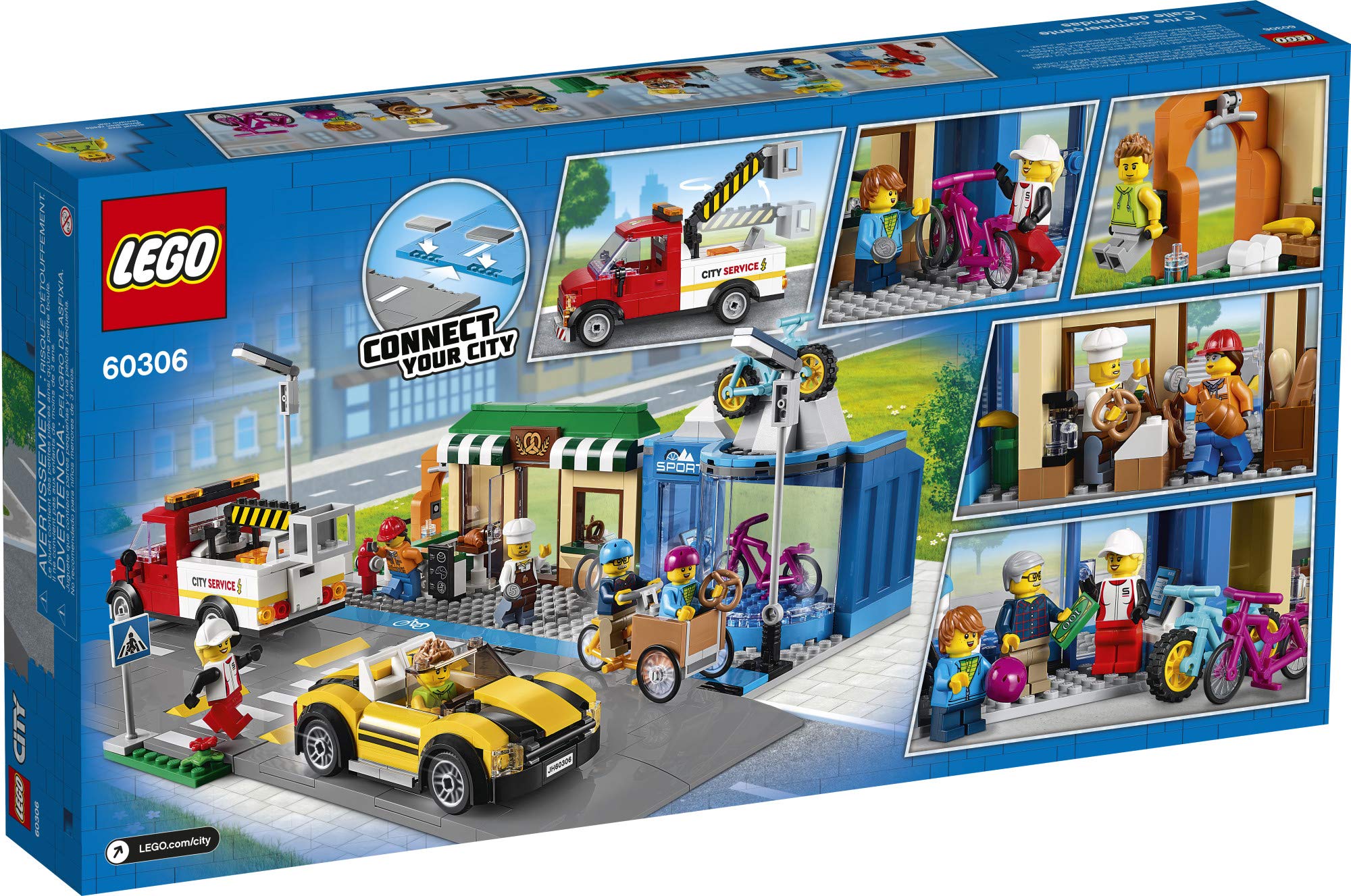 LEGO City Shopping Street 60306 Building Kit - 533 Piece Creative Construction Toy for Kids Ages 6+ | New 2021 Model | STEM Learning & Imaginative Play | Perfect for Birthday Gifts & Family Bonding Activities