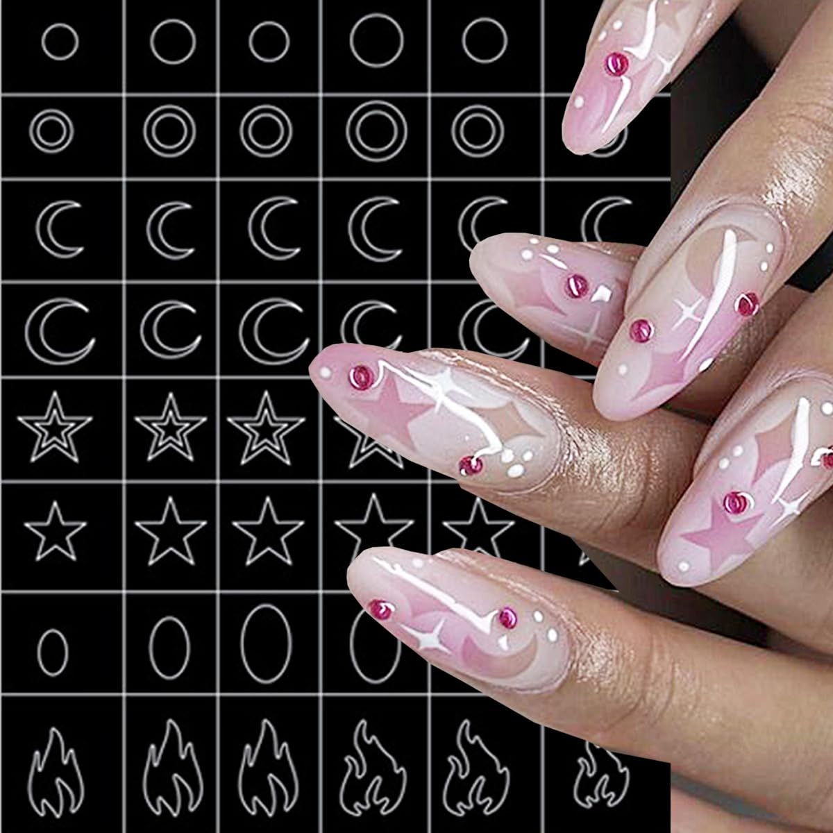 10 Sheets Christmas Nail Art Stickers - Butterfly, Heart, Bow, Stars, Moon & Snowflake Designs for DIY Manicure | Holiday Nail Decoration Supplies for Women | Perfect for Xmas Parties, Gifts & Winter Nail Art