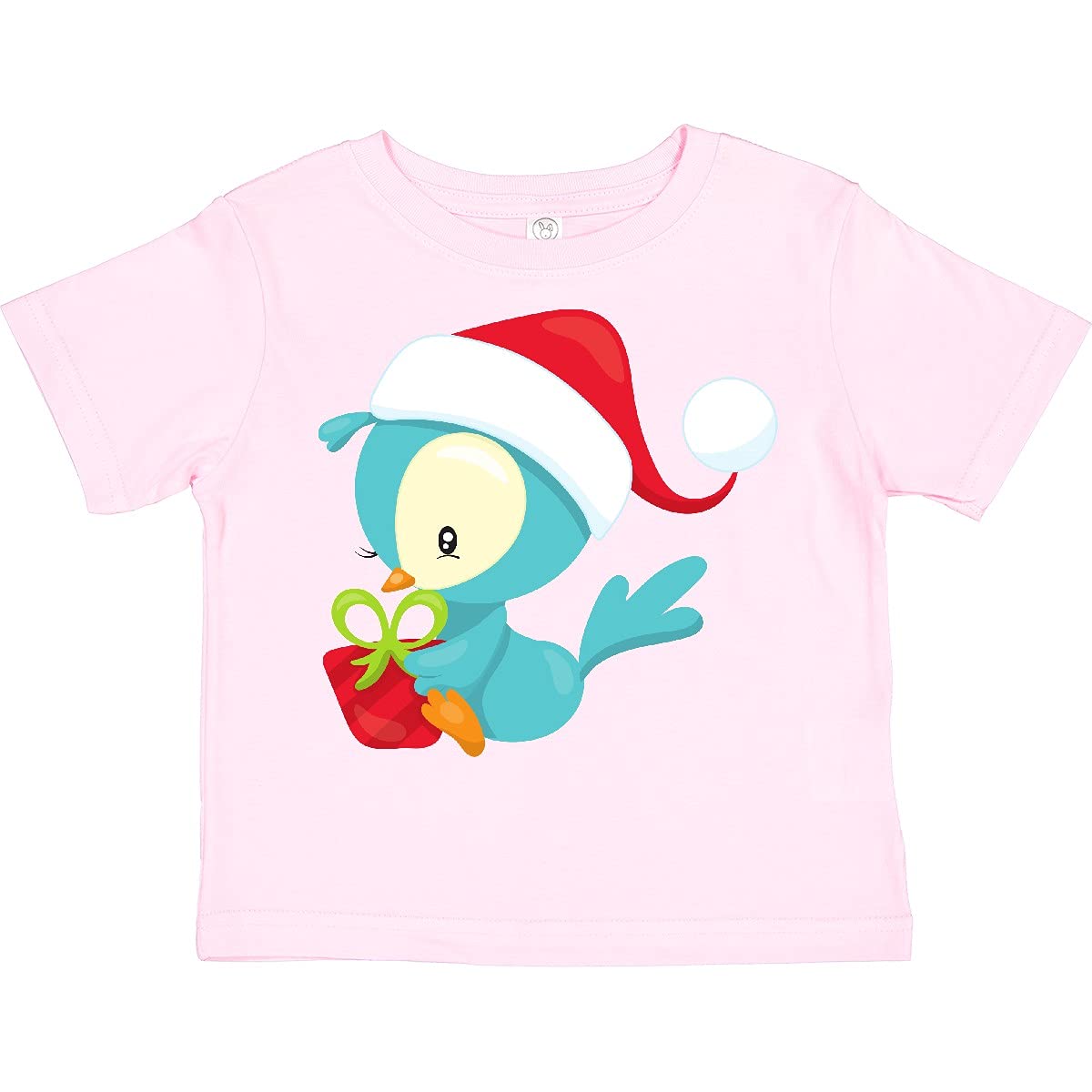 Inktastic Christmas Bird Toddler T-Shirt - Cute Santa Hat Bird Design for Boys & Girls - Perfect Holiday Gift for Kids, Family & Friends - Great for Christmas Parties, Photos & Festive Celebrations