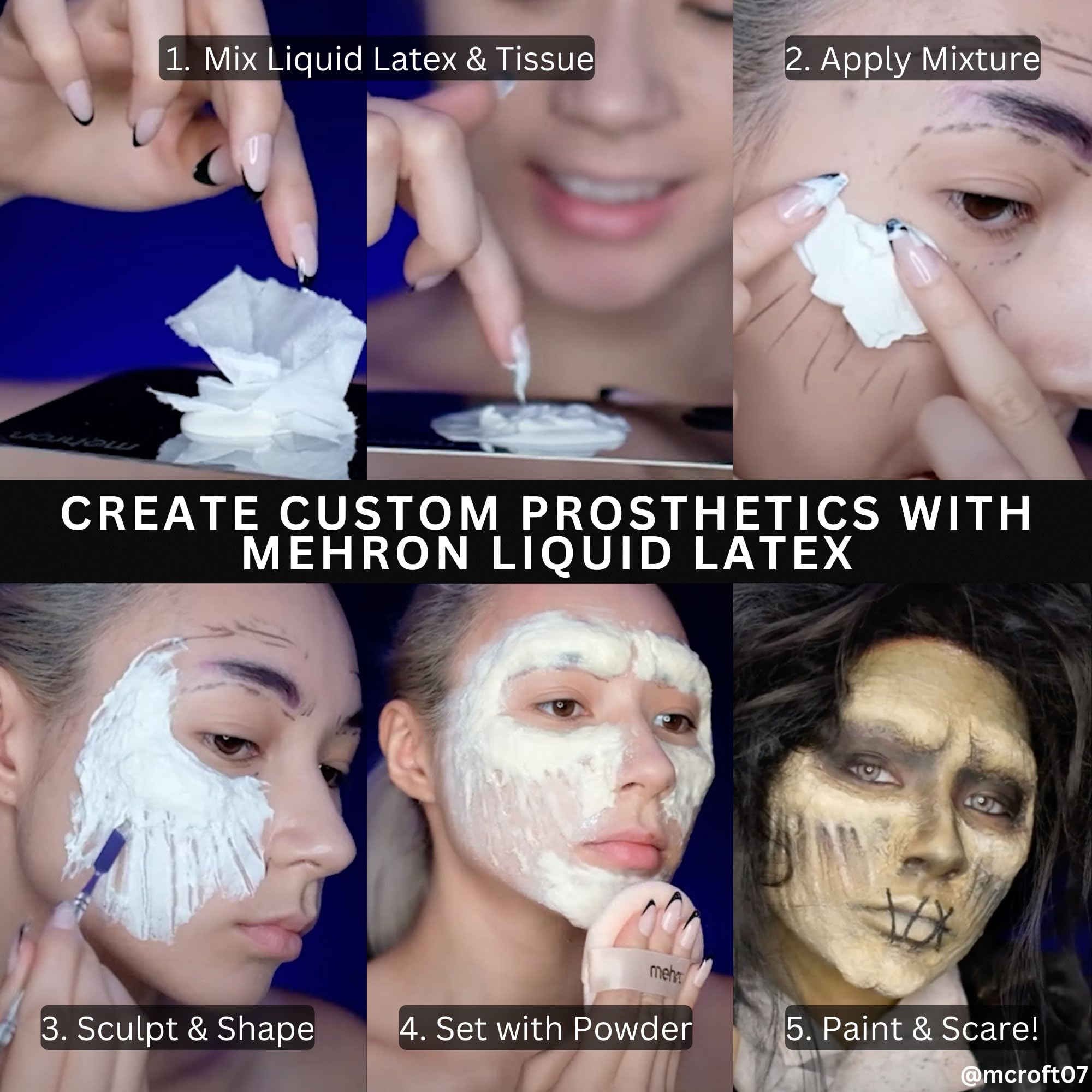 Mehron Liquid Latex for SFX Makeup - Professional Halloween Prosthetic Adhesive - Skin Safe Latex Glue 1 fl oz (30ml) Light Flesh Tone - Perfect for Costumes, Special Effects & Theater Makeup