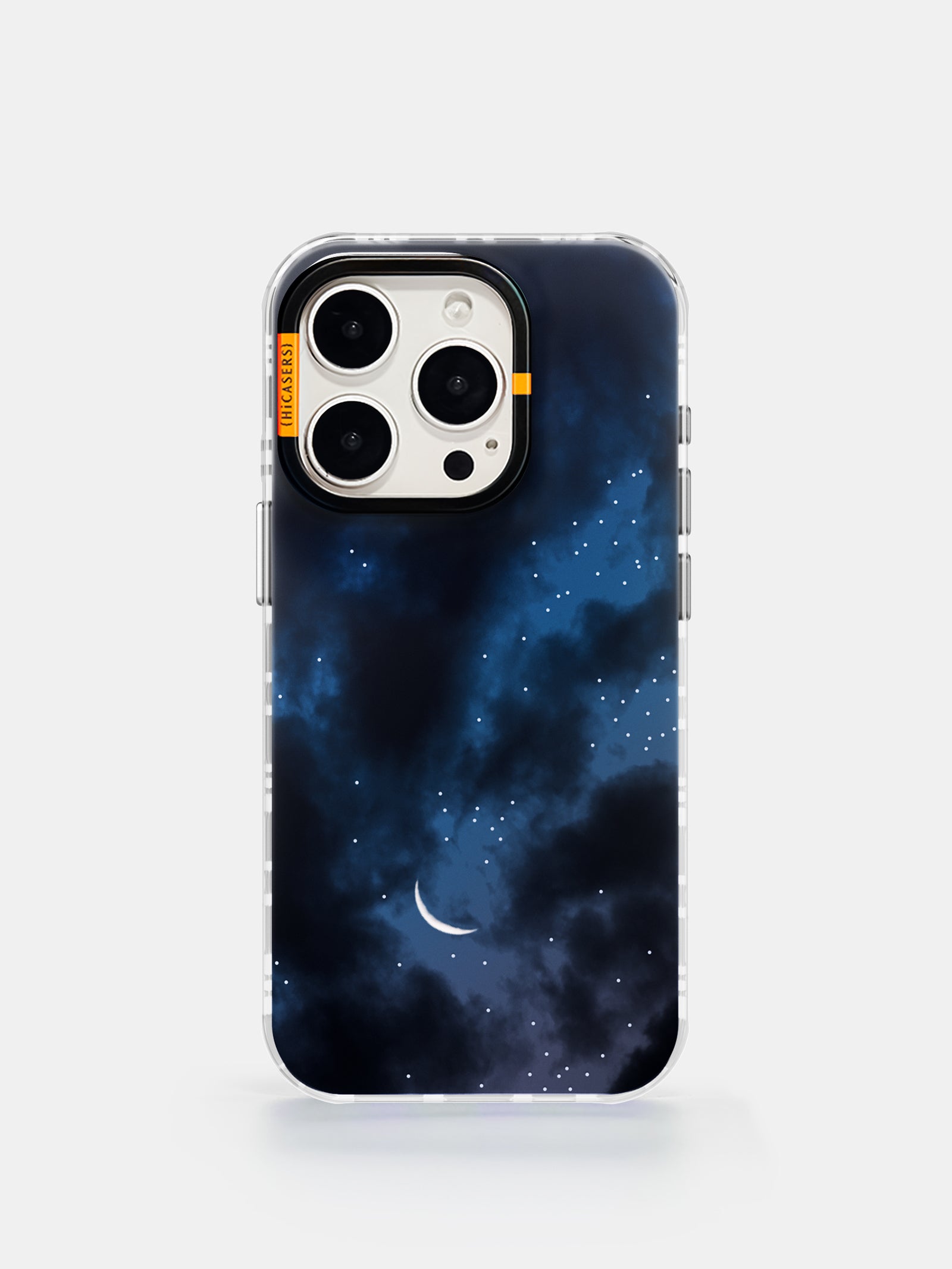 Crescent Night Sky Mirror Case - Dark Blue Phone Cover for iPhone & Samsung | Perfect for Stargazing & Nighttime Aesthetics
