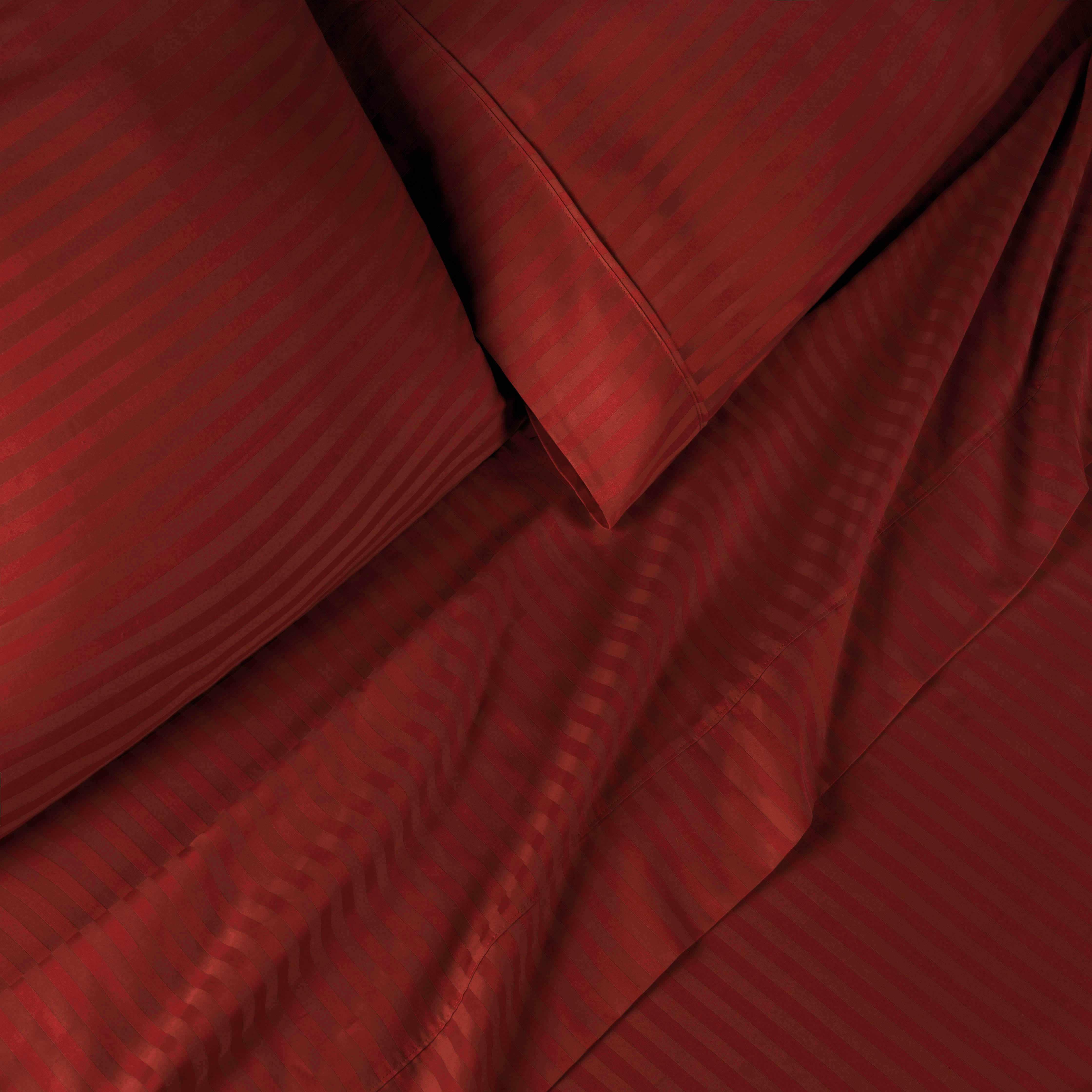 Premium 400 Thread Count Egyptian Cotton Sheet Set - Deep Pocket, Striped Design for Ultimate Comfort - Perfect for Master Bedrooms, Guest Rooms & Luxury Hotels