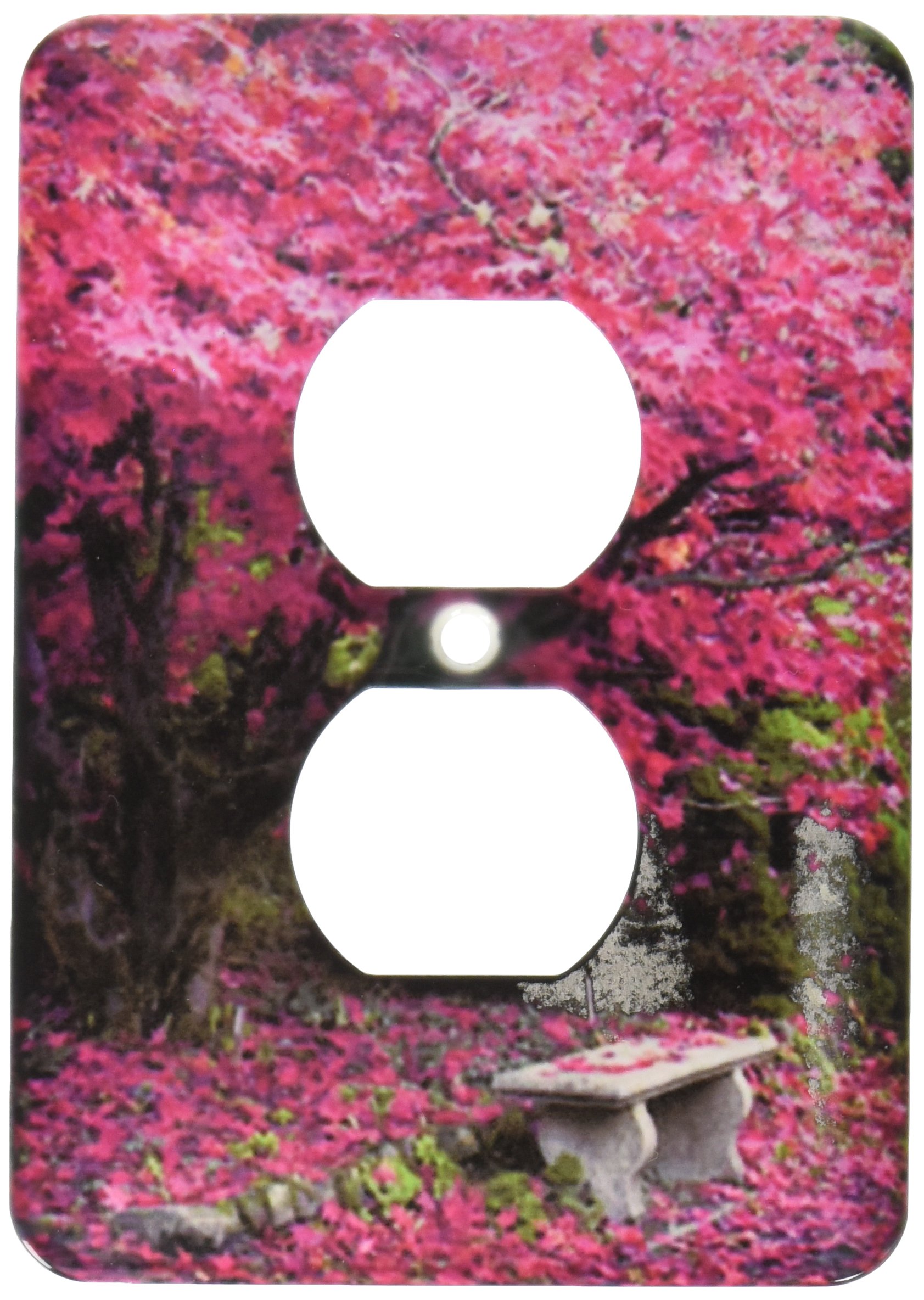 3D Rose Two Plug Outlet Cover with Tree Flowers Design - Decorative Electrical Safety Cover for Home, Nursery & Office Use