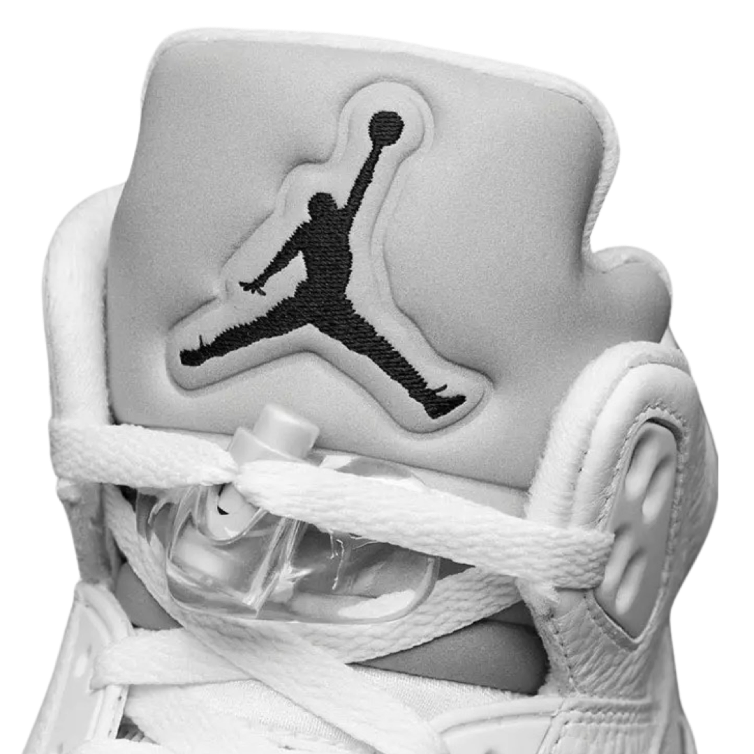 Air Jordan 5 Retro Men's Basketball Shoes - White Metallic Silver for Streetwear & Sneaker Collection | Perfect for Casual Wear, Gym & Sports