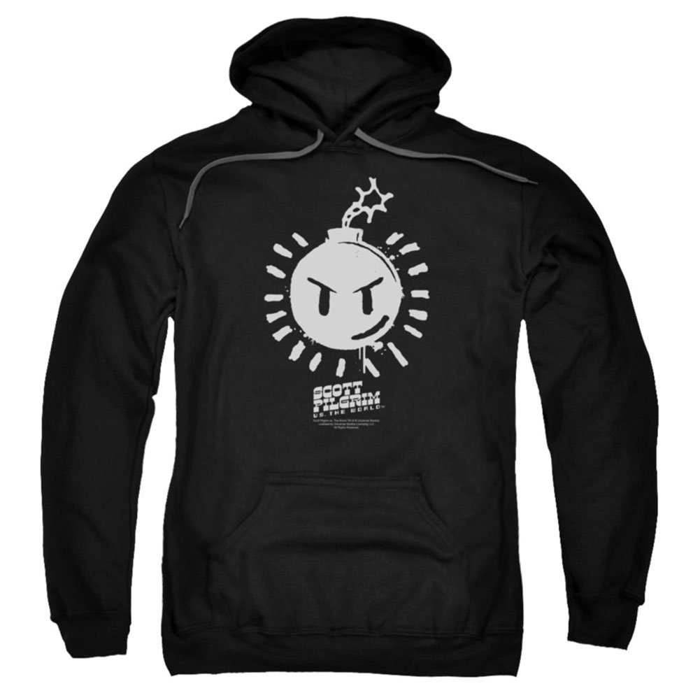 Scott Pilgrim Sex Bob-Omb Logo Men's Hoodie - Black Pullover Sweatshirt for Casual Wear & Anime Fans | Perfect for Cosplay, Gaming & Streetwear