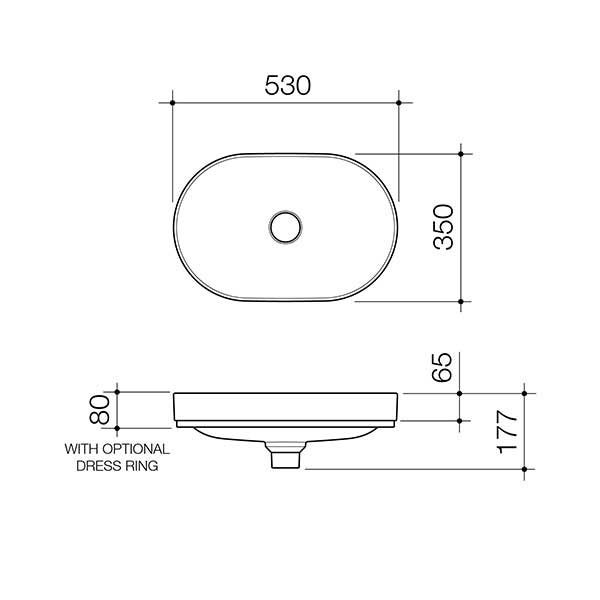 Caroma Liano II 530mm Pill Inset Bathroom Basin - Matte White Ceramic Sink for Modern Vanities & Powder Rooms | Perfect for Home Renovation & Luxury Bathroom Design