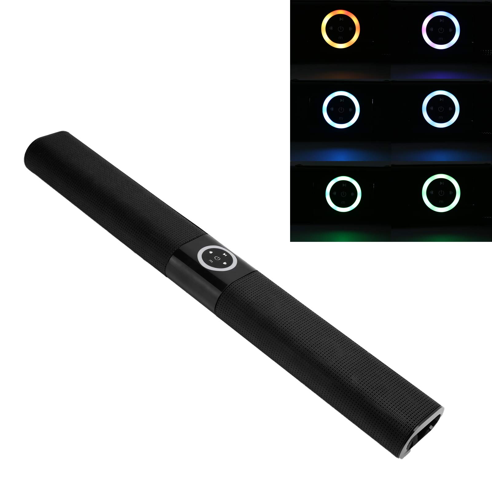 Emoshayoga BS-20 Bluetooth Soundbar - Wireless Home Theater System with Subwoofer, 20W Hi-Fi Audio, RGB Lights - Perfect for Living Room, Gaming & Movie Nights