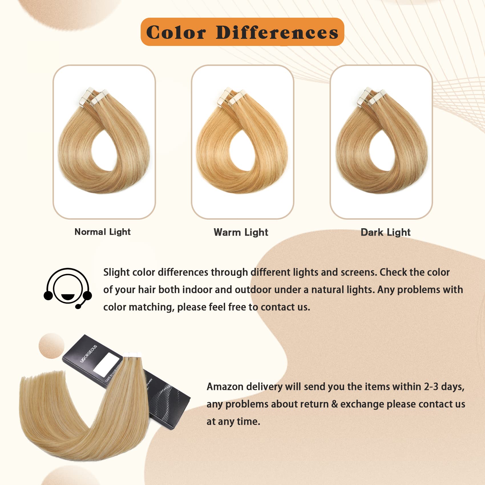 20Pcs 20In 50g Tape-In Human Hair Extensions - Honey Brown Mixed Bleach Blonde 100% Natural Silky Straight Hair for Women | Perfect for Volume Boost, Styling & Everyday Fashion Looks