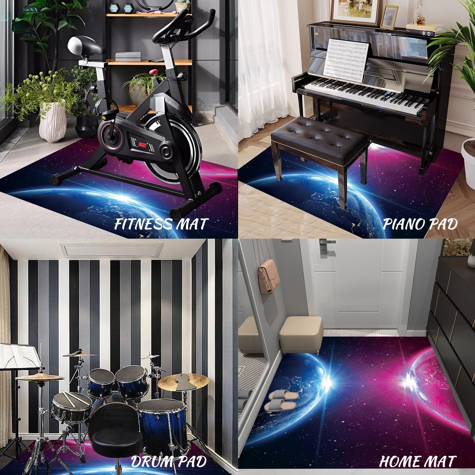 6x6.6Ft Professional Non-Slip Drum Mat with Soundproof Padding - Heavy Duty Drum Rug for Drum Set Accessories, Perfect Gift for Drummers (Ball Design) - Ideal for Home Studios, Live Performances & Drum Practice Sessions