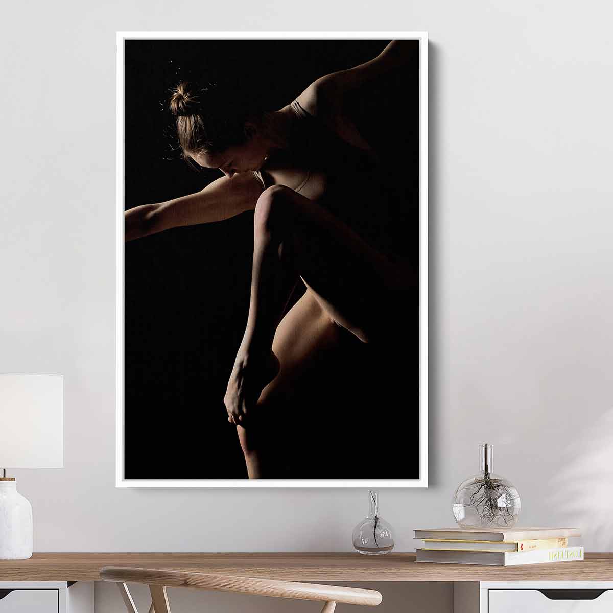Elegant Black Dancing Girl Wall Art Canvas Print 36x28 - Perfect for Living Room, Bedroom & Office Decor