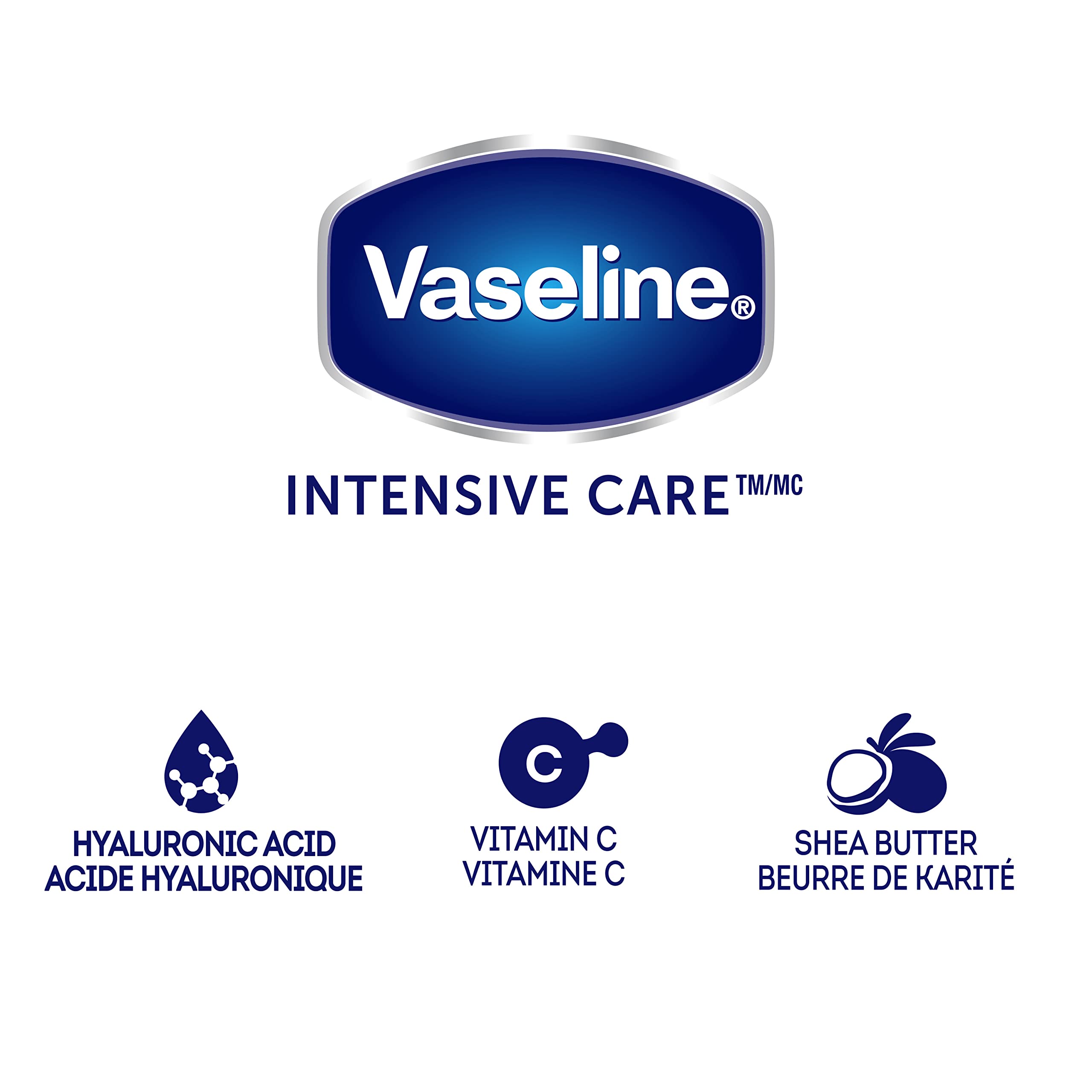 Vaseline Hydrating Hand Cream for Dry Skin - Hyaluronic Acid, Vitamin C & Shea Butter Moisturizing Lotion | Intensive Repair & Nourishment | 3.4 Oz (Pack of 2) | Perfect for Winter Care, Cracked Hands & Overnight Treatment