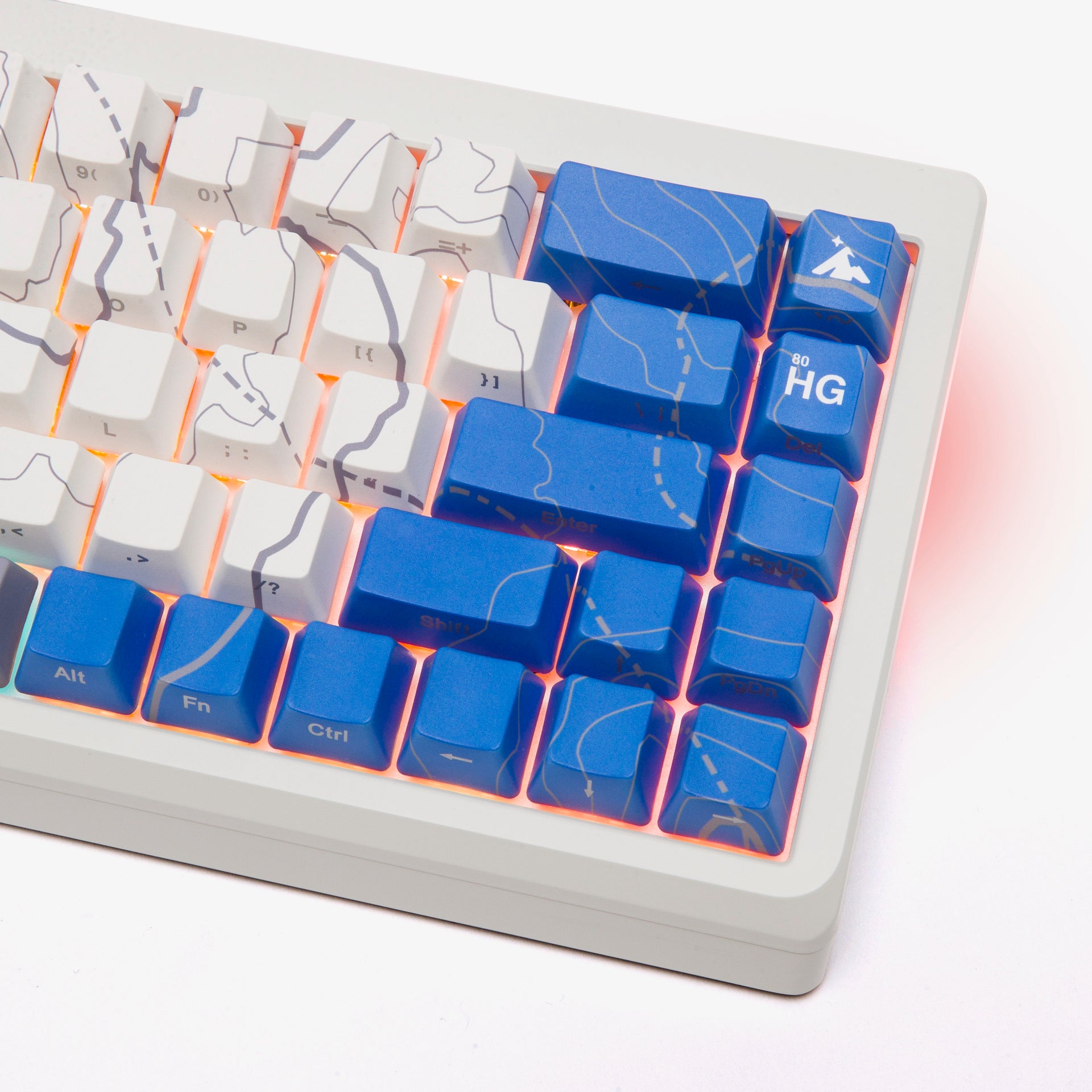 100T x HG Summit 65 Mechanical Keyboard - Cartograph Design | Premium Gaming & Typing Keyboard for PC/Mac - Perfect for Esports, Office Work & Programming