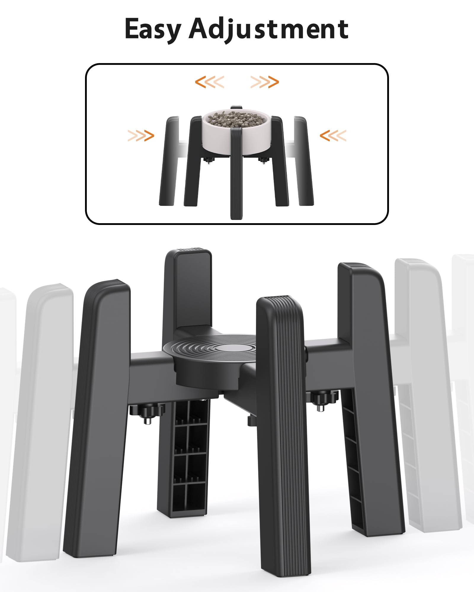 Adjustable Width CZPET Elevated Dog Bowl Stand - Anti-Slip Raised Pet Food & Water Feeder for Medium Dogs | Perfect for Kitchen, Living Room & Outdoor Use