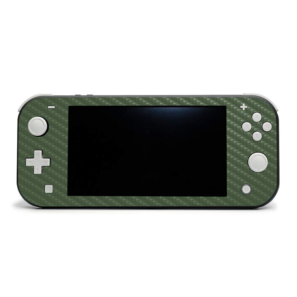 MightySkins Carbon Fiber Skin for Nintendo Switch Lite - Olive | Protective Durable Textured Vinyl Cover | Easy to Apply & Remove | Made in USA | Perfect for Gaming, Travel & Customization