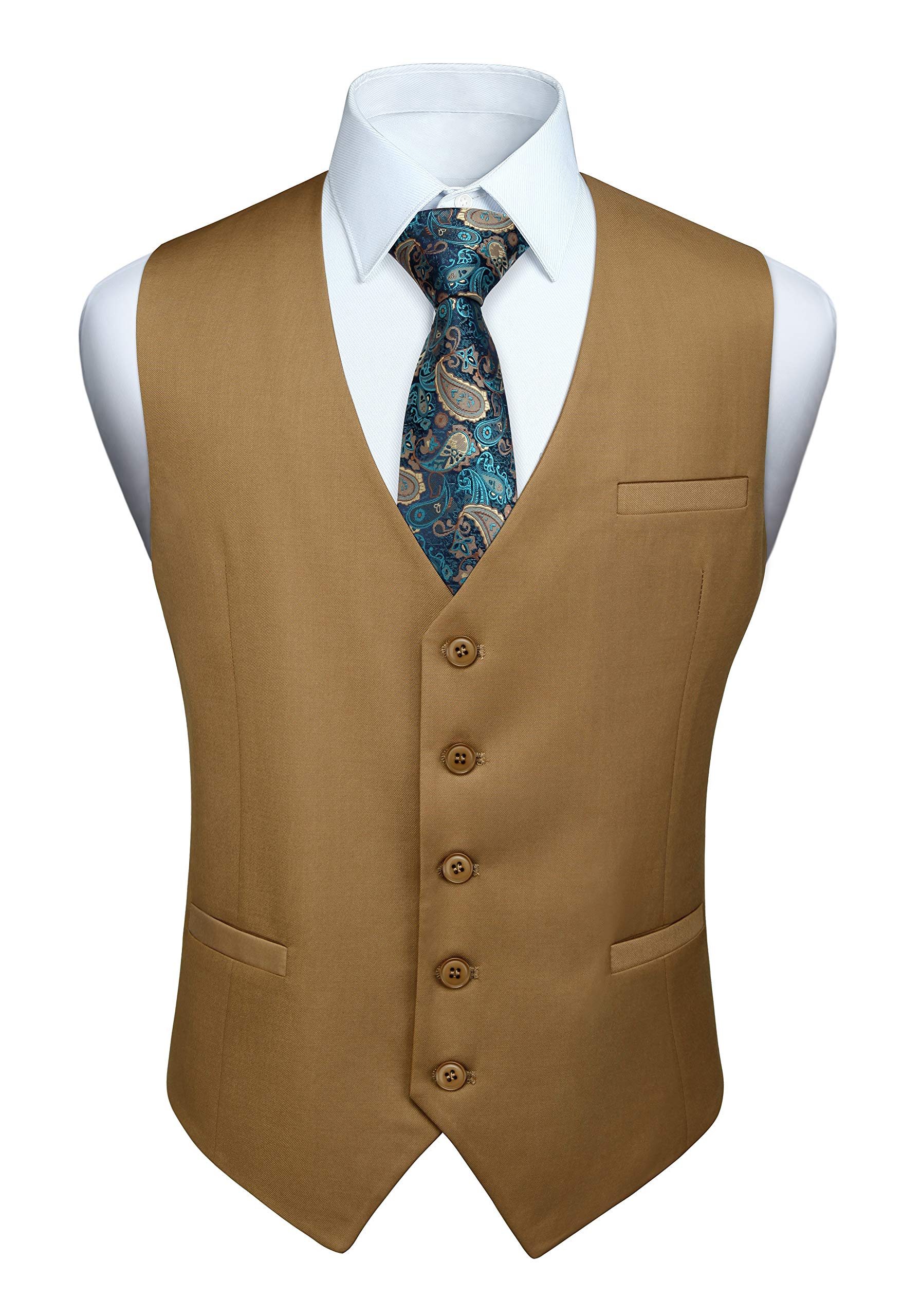 Premium Men's Formal Suit Vest - Business Waistcoat with 3 Pockets for Tuxedo & Suit | Elegant Wedding, Office & Special Occasion Attire