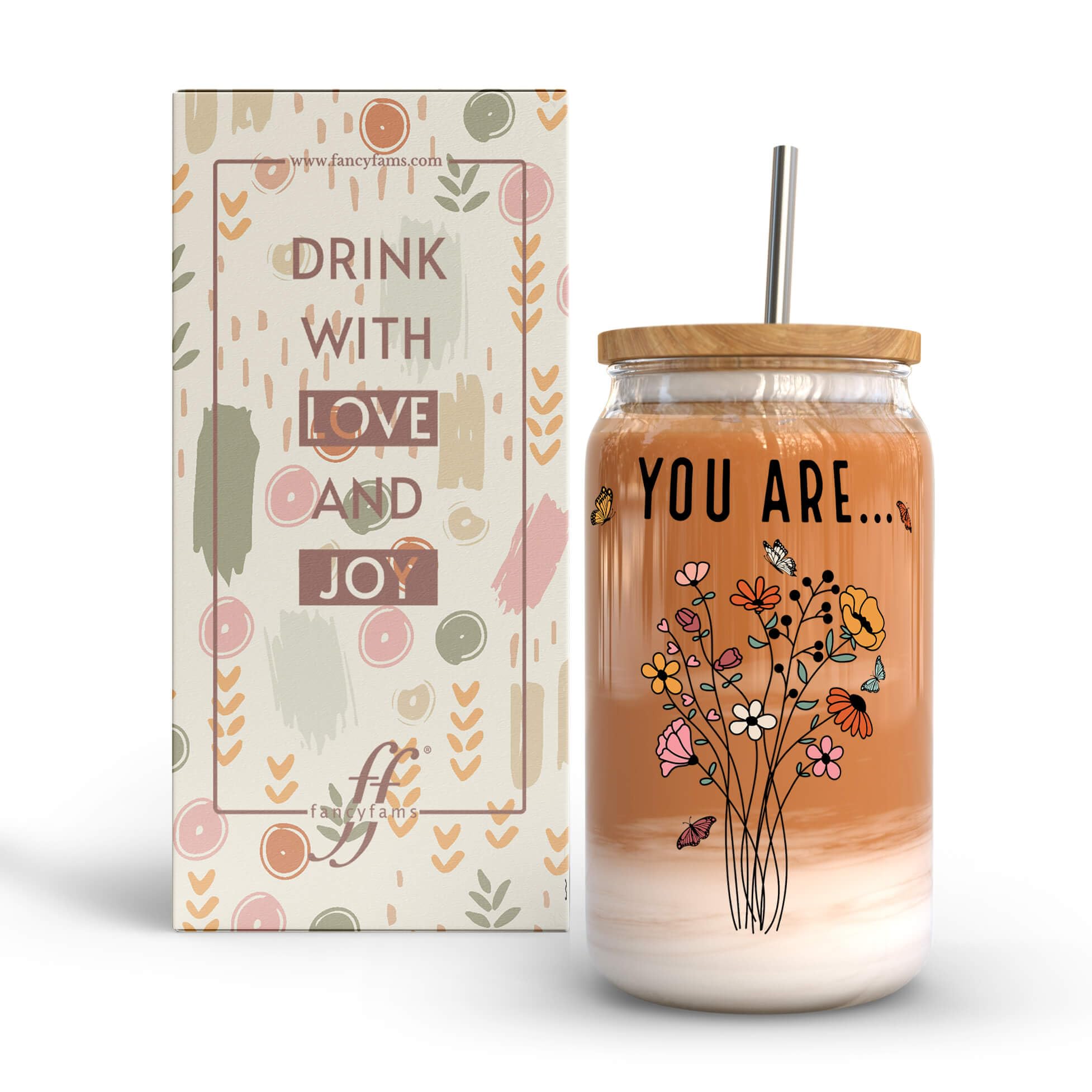 Fancyfams 16 oz Glass Tumbler with Bamboo Lid & Straw - Christian Women of the Bible Inspired Cup - Religious Gift for Mother's Day, Birthday, Jesus Affirmation Coffee Mug - Perfect for Bible Study, Prayer Time & Daily Devotional Use