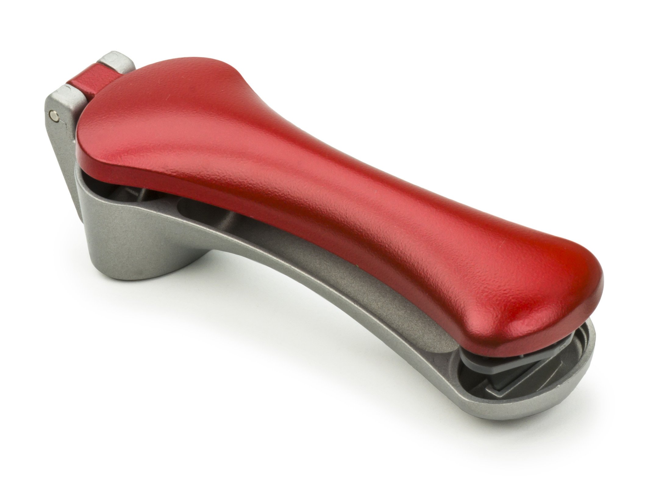 Premium RSVP Stainless Steel Garlic Press - Heavy Duty Red Garlic Crusher & Mincer for Effortless Cooking - Perfect for Kitchens, Restaurants, and Home Chefs