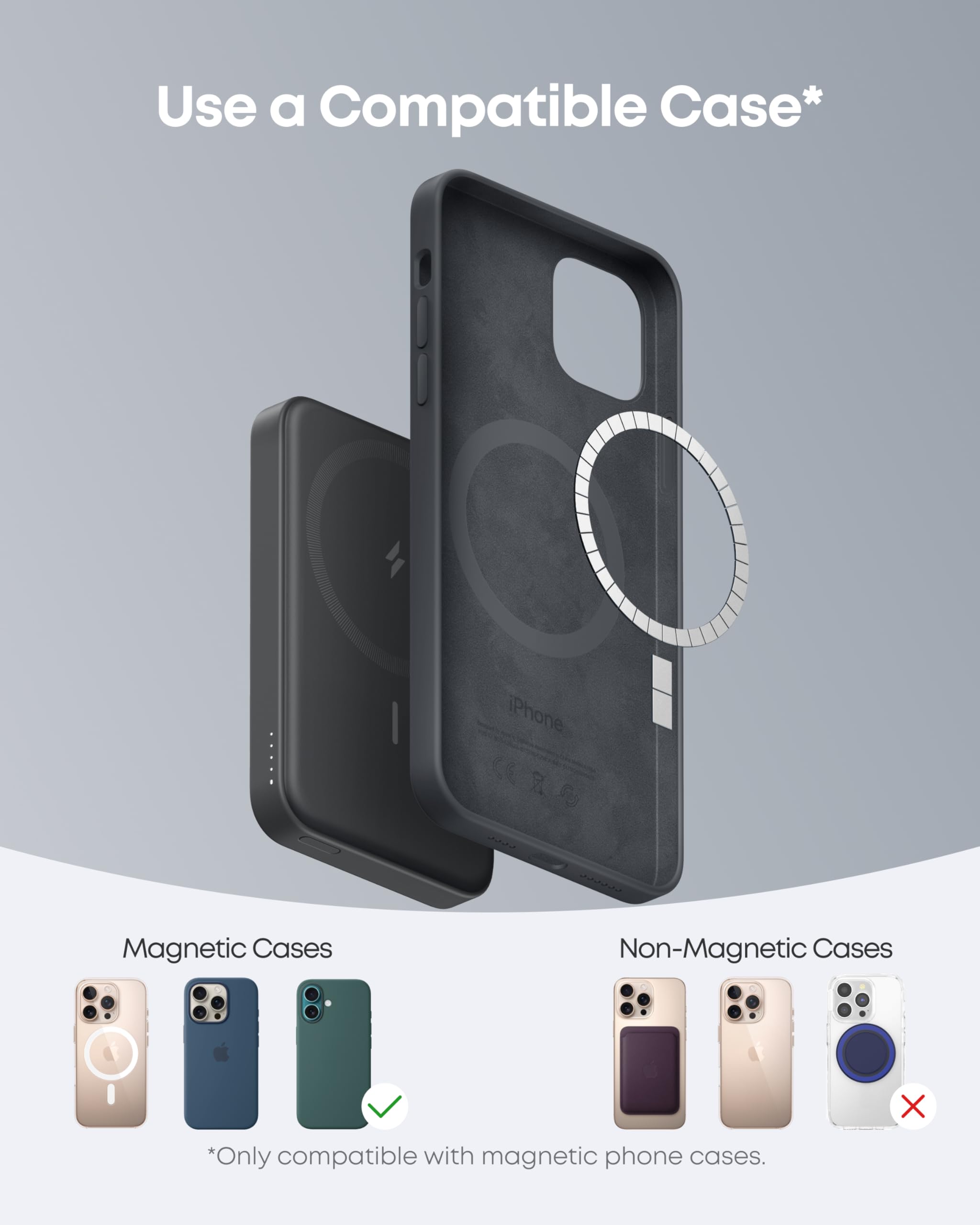 Anker 622 Magnetic Battery (MagGo) - 5000mAh Foldable Wireless Portable Charger with Stand, USB-C Port & Magsafe Compatibility for iPhone 16/15/14/13 Series | Perfect for Travel, Office & On-the-Go Charging