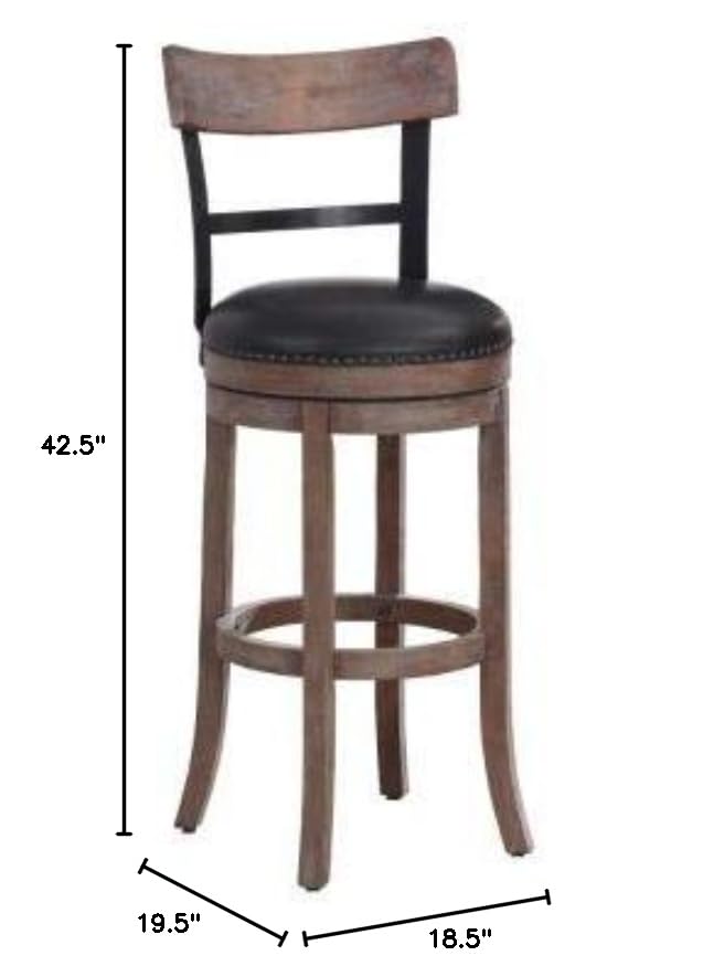 American Woodcrafters Taranto Bar Stool - Solid Wood Counter Height Stool with Backrest & Footrest - Rustic Home Bar, Kitchen Island & Breakfast Nook Seating